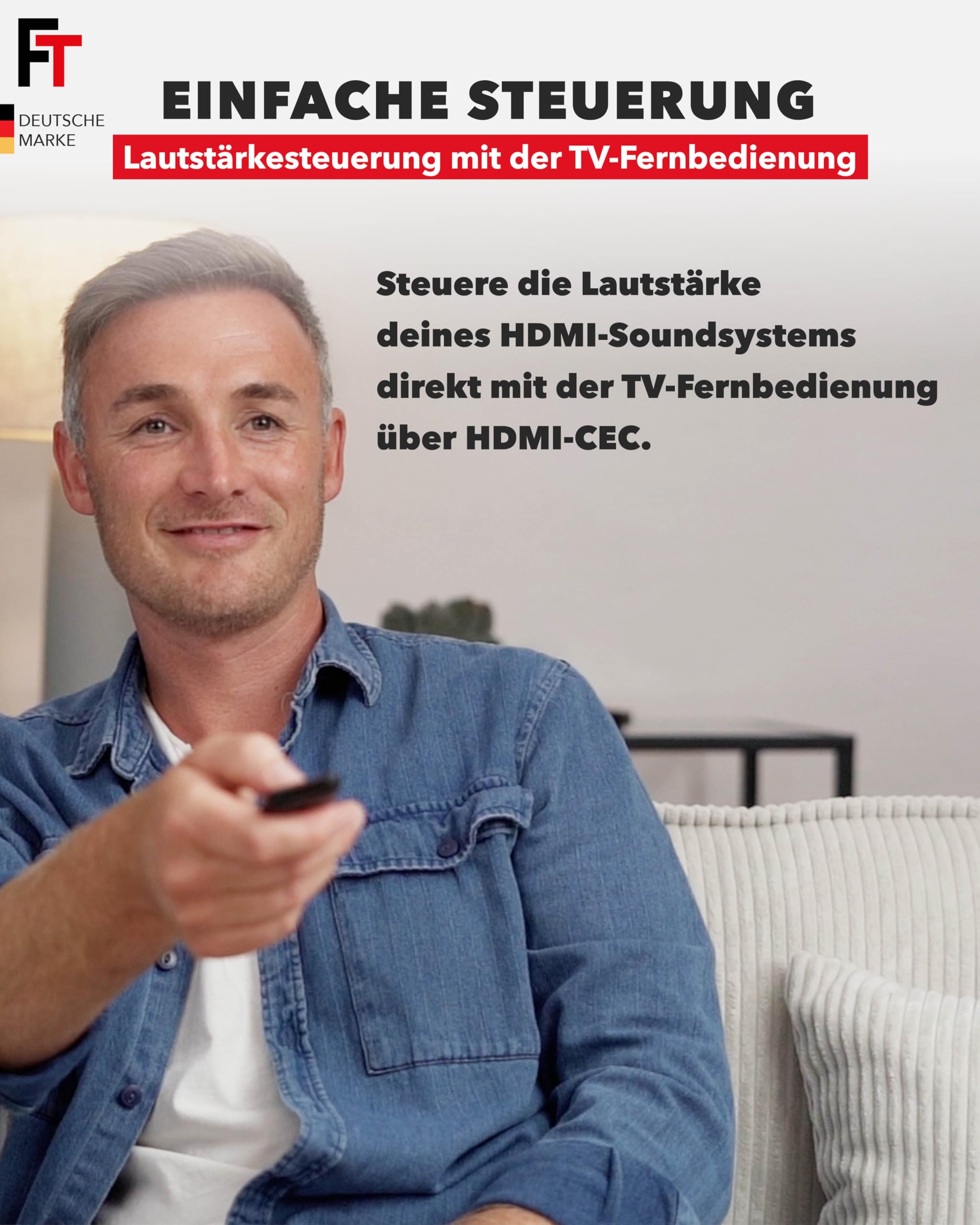 FeinTech SW411 HDMI 2.1 Switch 4 In 1 Out mit Audio Extractor für Soundsysteme mit HDMI-, Toslink- und AUX-Eingang, unterstützt 4K 120Hz & 8K