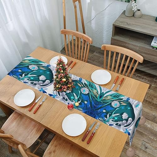 Miniatura 7 de Blue Fly Dragonfly Christmas Table Runner,Holiday Table Runner - Amplifying Your Dining Atmosphere