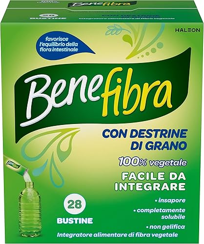 Benefibra Integratore Alimentare di Fibre Vegetali Equilibrio Flora Intestinale, Intestino Pigro e Irritabile 28 Bustine Psyllium - integratore