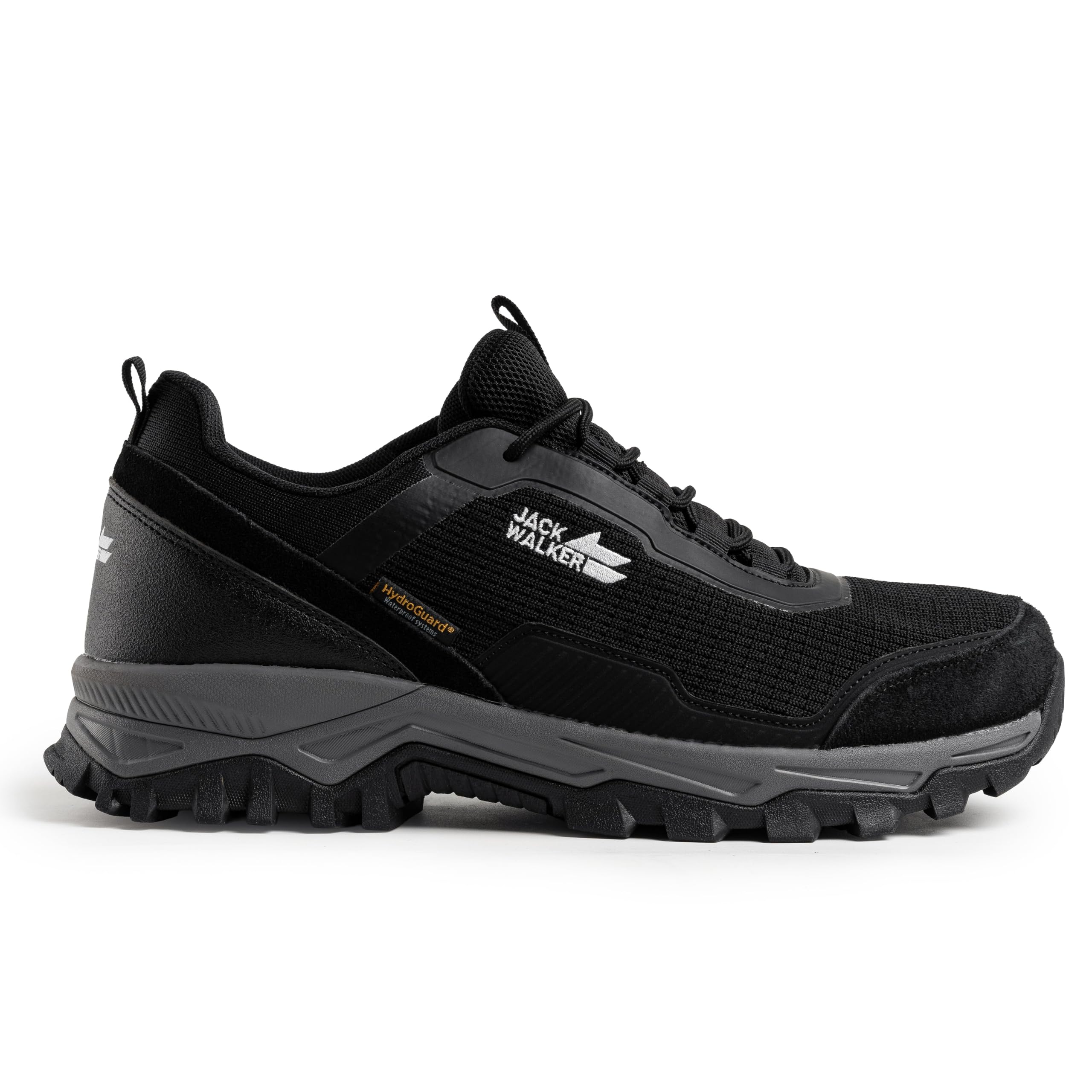 Jack Walker Zapatillas de senderismo para hombre, piel de ante auténtica con plantillas de espuma viscoelástica, impermeables Hydroguard, zapatos ligeros para senderismo y senderismo, calzado ideal