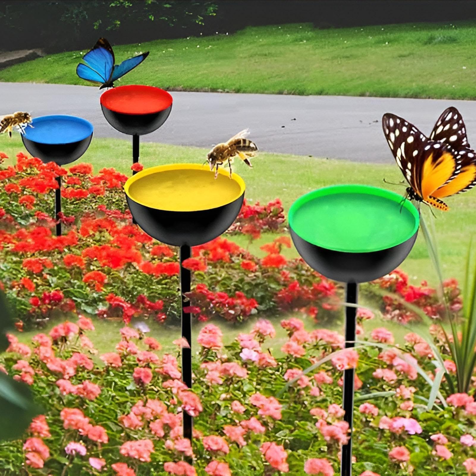 Noeborty Bienen-Trinkbecher – 5 Stück Mit Schwimmender Insel, Bunt, Für Garten & Insekten