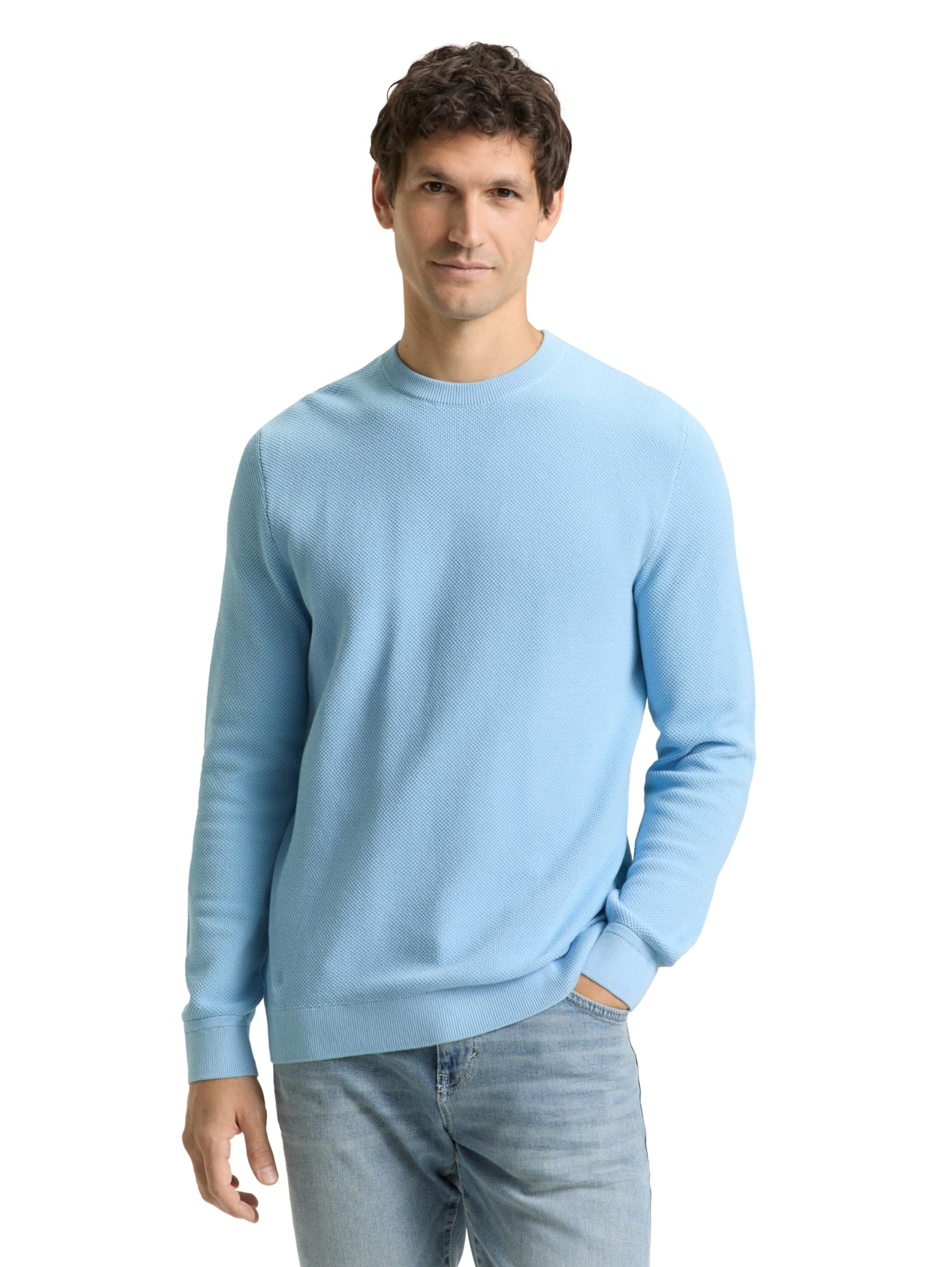 TOM TAILOR Herren Strickpullover mit Struktur