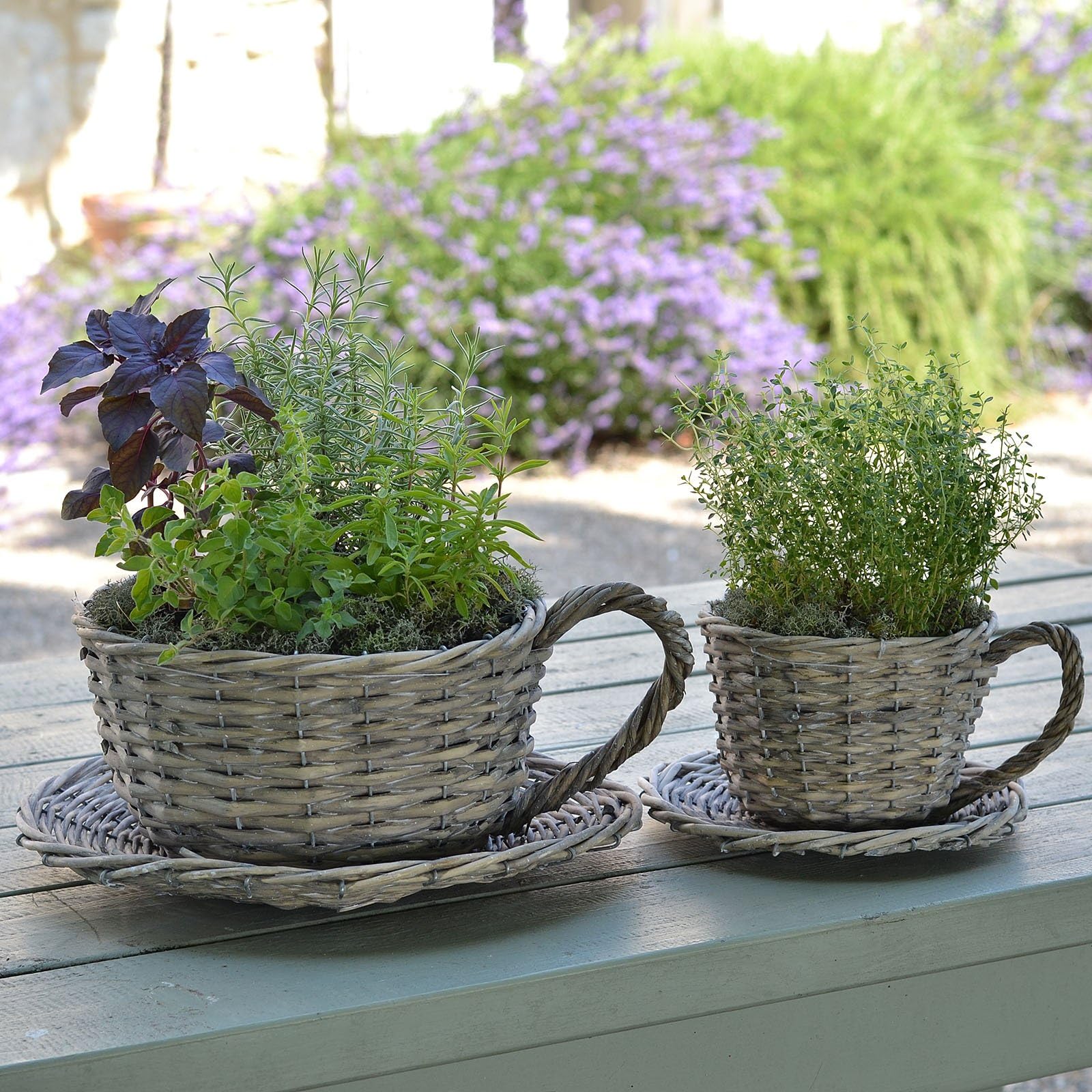 Plant Pots Set of 2 Pack, Plant Pots Indoor with Saucer Plants Flower Container Handmade, Decorative for Indoor Outdoor Garden Planters, Flower Pots for Plants for House Garden Windowsill Bedroom