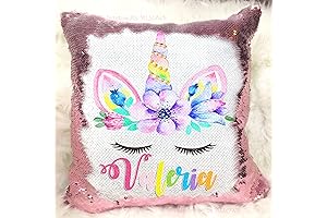 Captivating Personalized Sequin Unicorn Pillow with Photo: A Magical Creation for Kids and Beyond