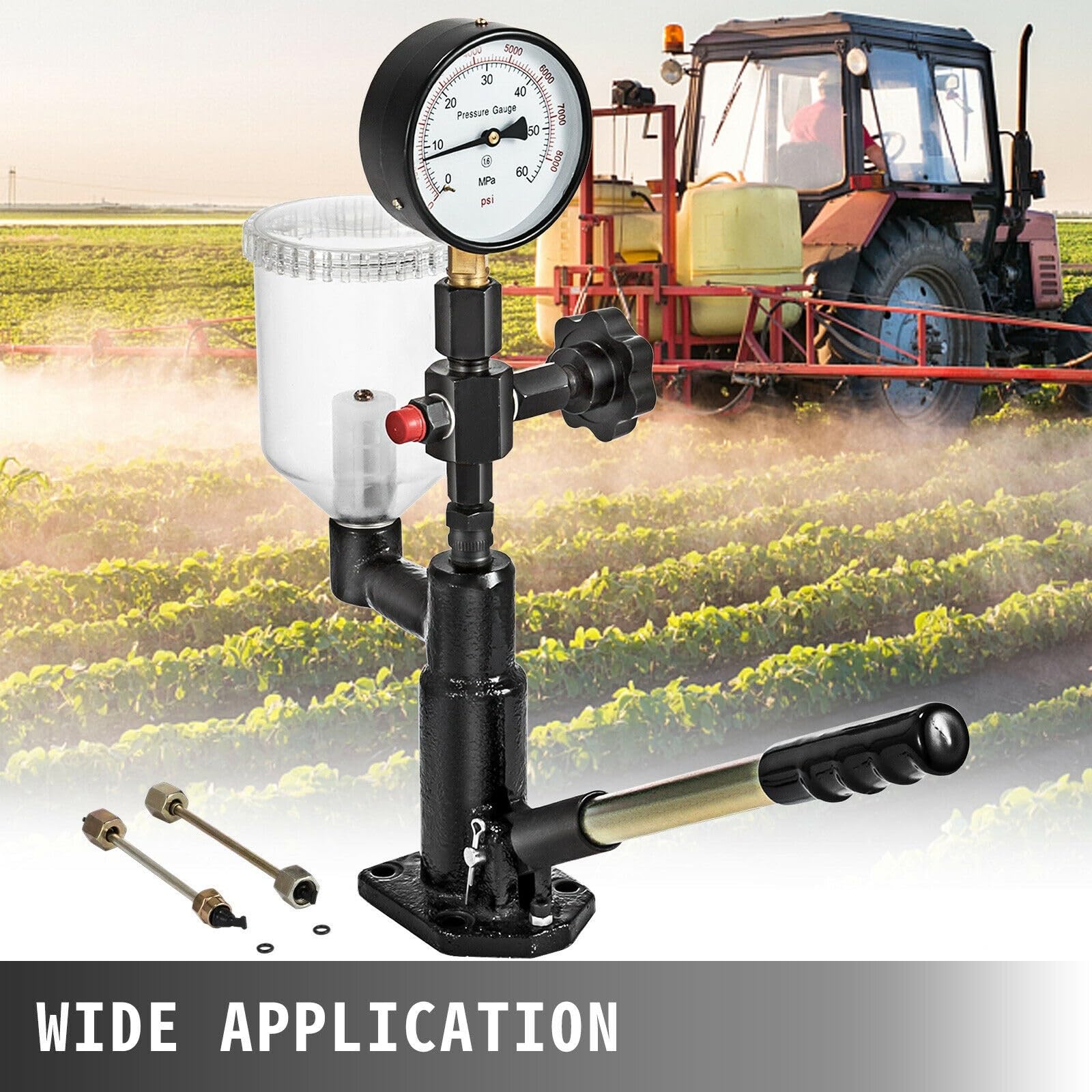 Fuel Injector Nozzles Tester with Dual Scale Gauge Common Rail Pressure Tester Repair Tool for Automobiles Tractors