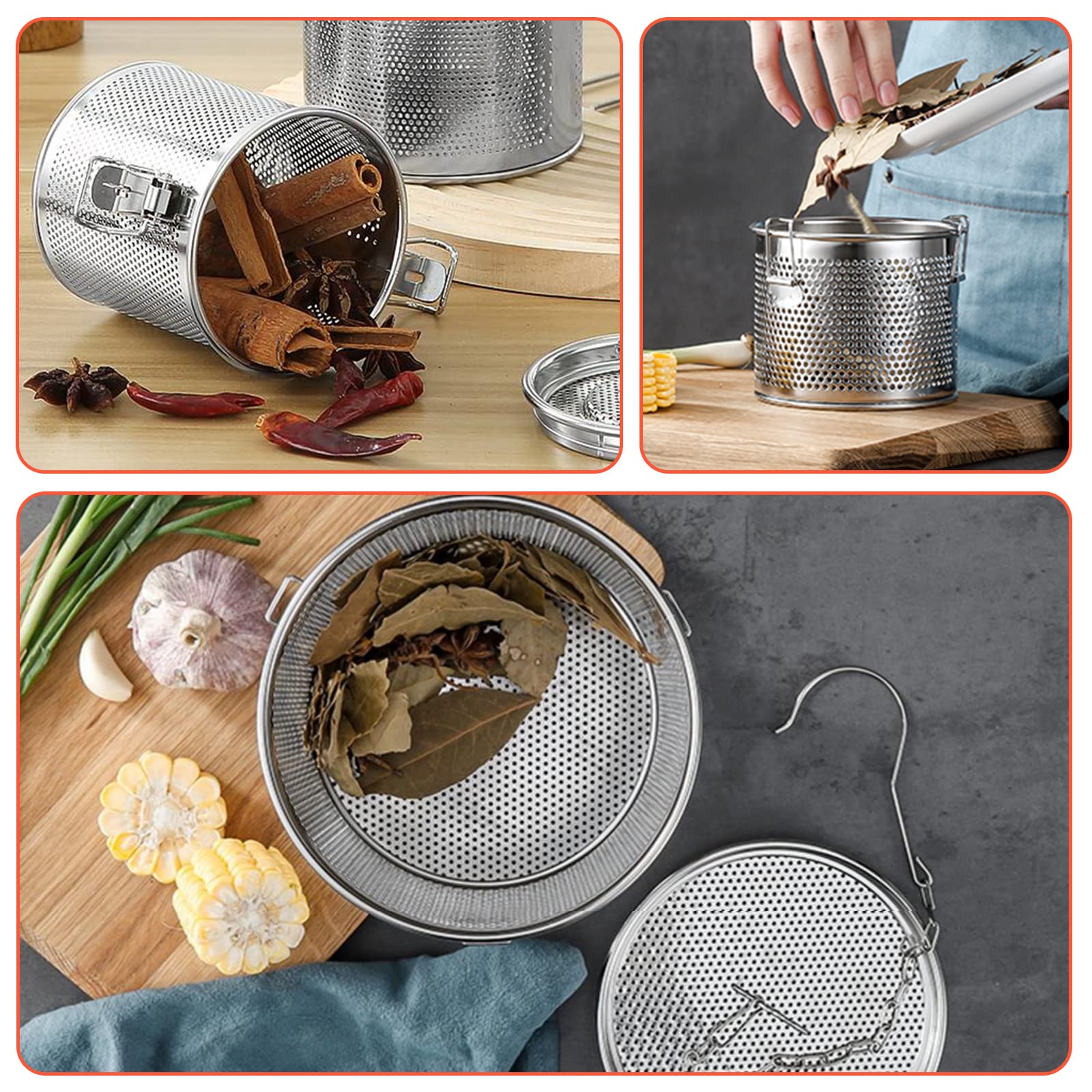 Filtro Da Tè In Acciaio Inox 12cm - Con Gancio E Catena Per Infusioni - Foto 4