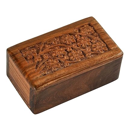Heritage wood crafts Beautifully Handmade & Handcrafted Tree of Life Engraving Wooden Urns for Human Ashes Wooden Cremation Urns for Ashes Engraving, Wooden Box 6 x 4 x 3 inches SPECIAL PRICE FOR YOU