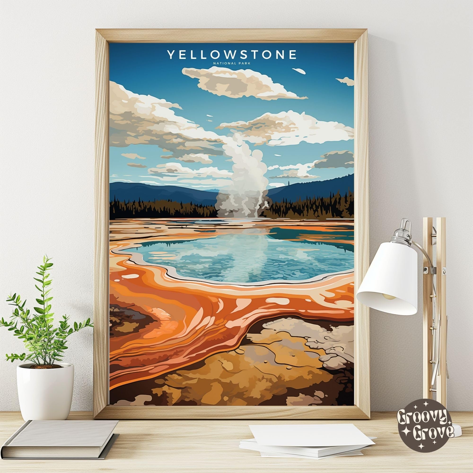 Amazon.com: Yellowstone National Park Poster, Abstract Nature