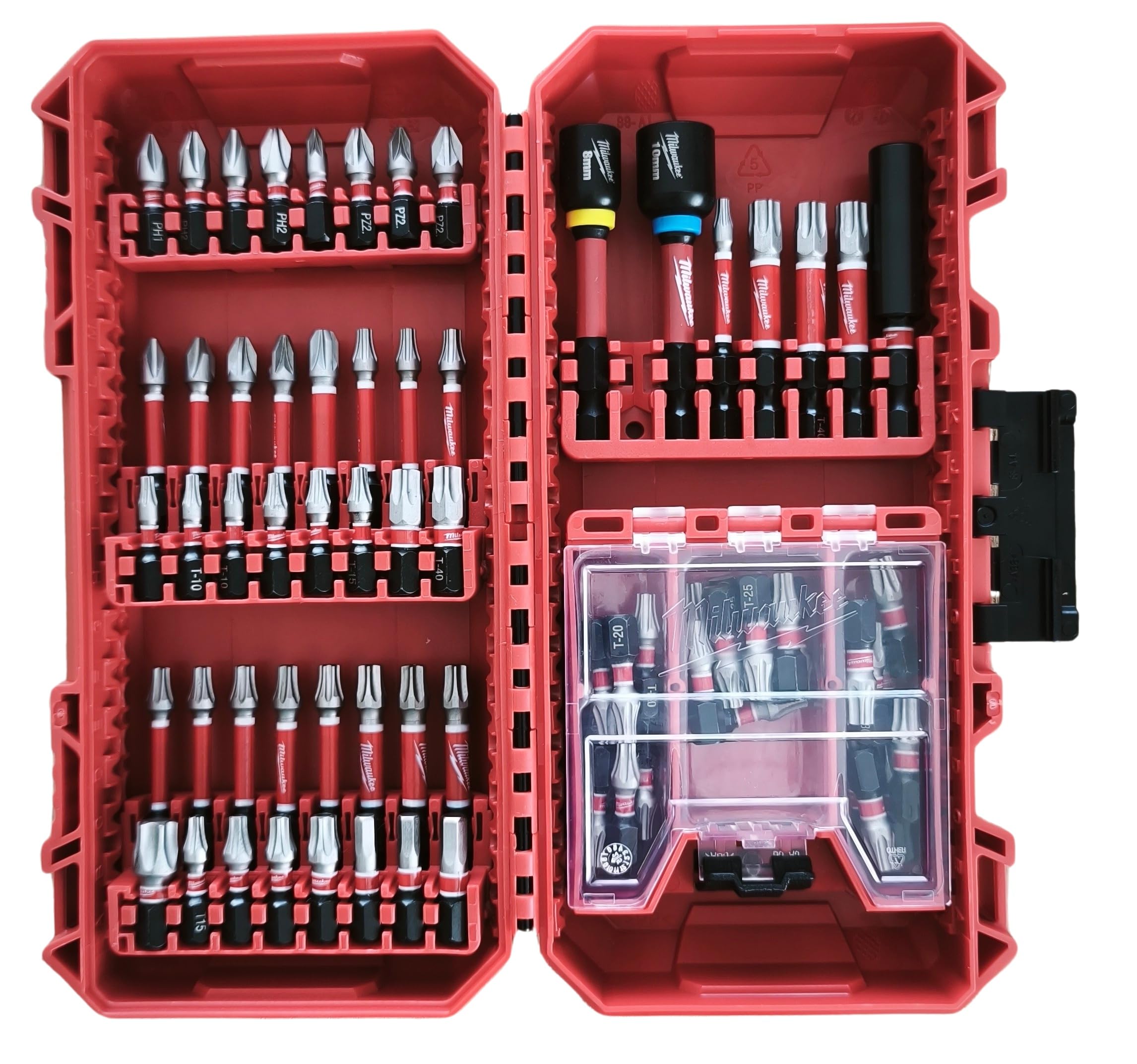 Milwaukee Shockwave 4932492008 Impact Duty Bit Set (TX, PZ, PH, HEX, TXBO, Accessories for Impact Wrenches and Screwdrivers) 75-Piece
