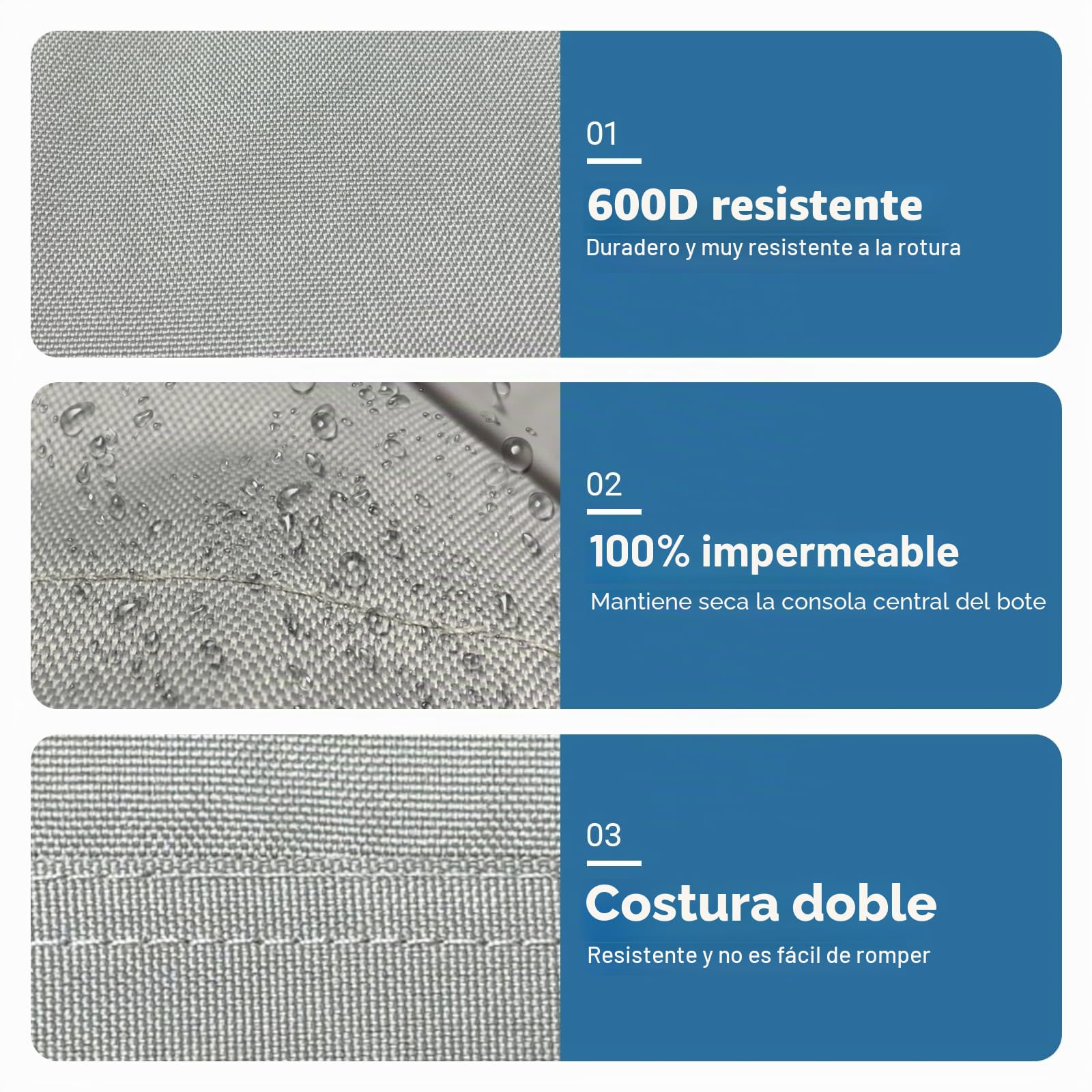 Funda para Consola Central de Barco, Lona de poliéster de Grado Marino 600D, Impermeable, Color Gris (tamaño Mediano de hasta 40 Pulgadas de Ancho x 30 Pulgadas de Largo 44 Pulgadas de Alto)