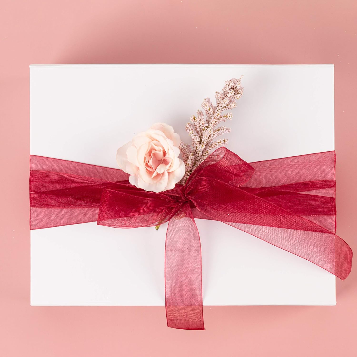 LaRibbons 1 Inch Sheer Organza Ribbon - 25 Yards for Gift Wrapping, Bouquet Wrapping, Decoration, Craft - Rose : Arts, Crafts & Sewing