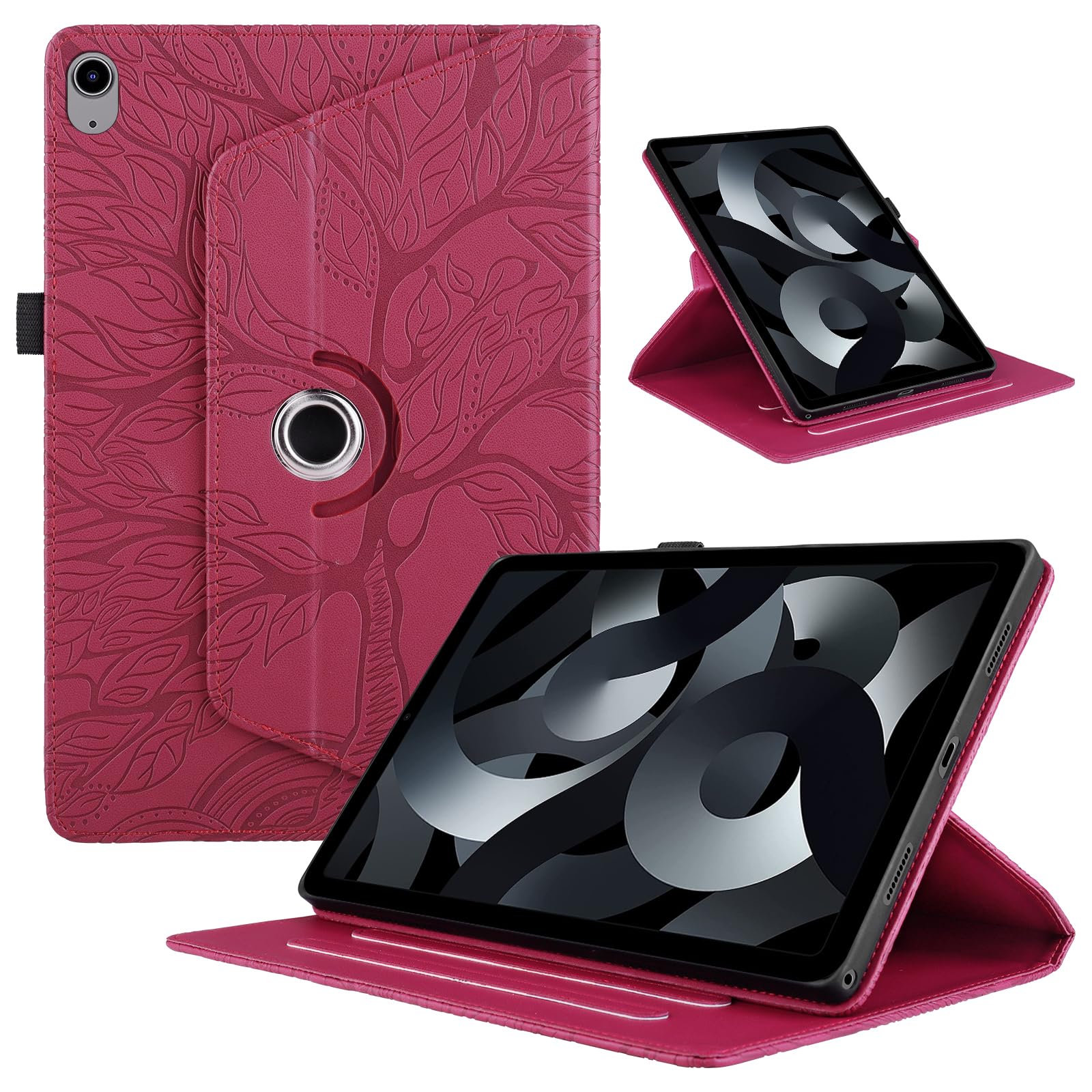 Funda para Samsung Galaxy Tab S9/ S8/ S7 11" (SM-X710/X700/T870) PU Cuero Tablets Protectora Cover 360°Carcasa Giratoria de ángulo Múltiple Stand Función Tablets Funda,Rojo Árboles — view 211