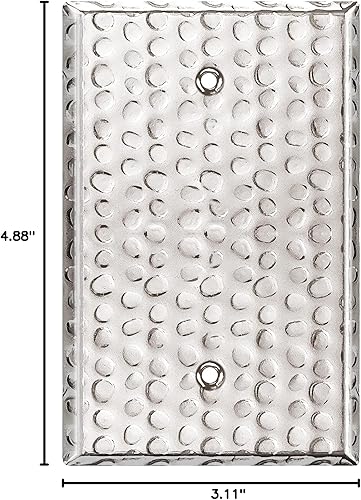 Vista 104 de LIDER Placa de pared de metal en blanco, cubierta de salida de acero inoxidable, resistente a la corrosión, tamaño mediano de 1 banda, 4.88 x 3.11