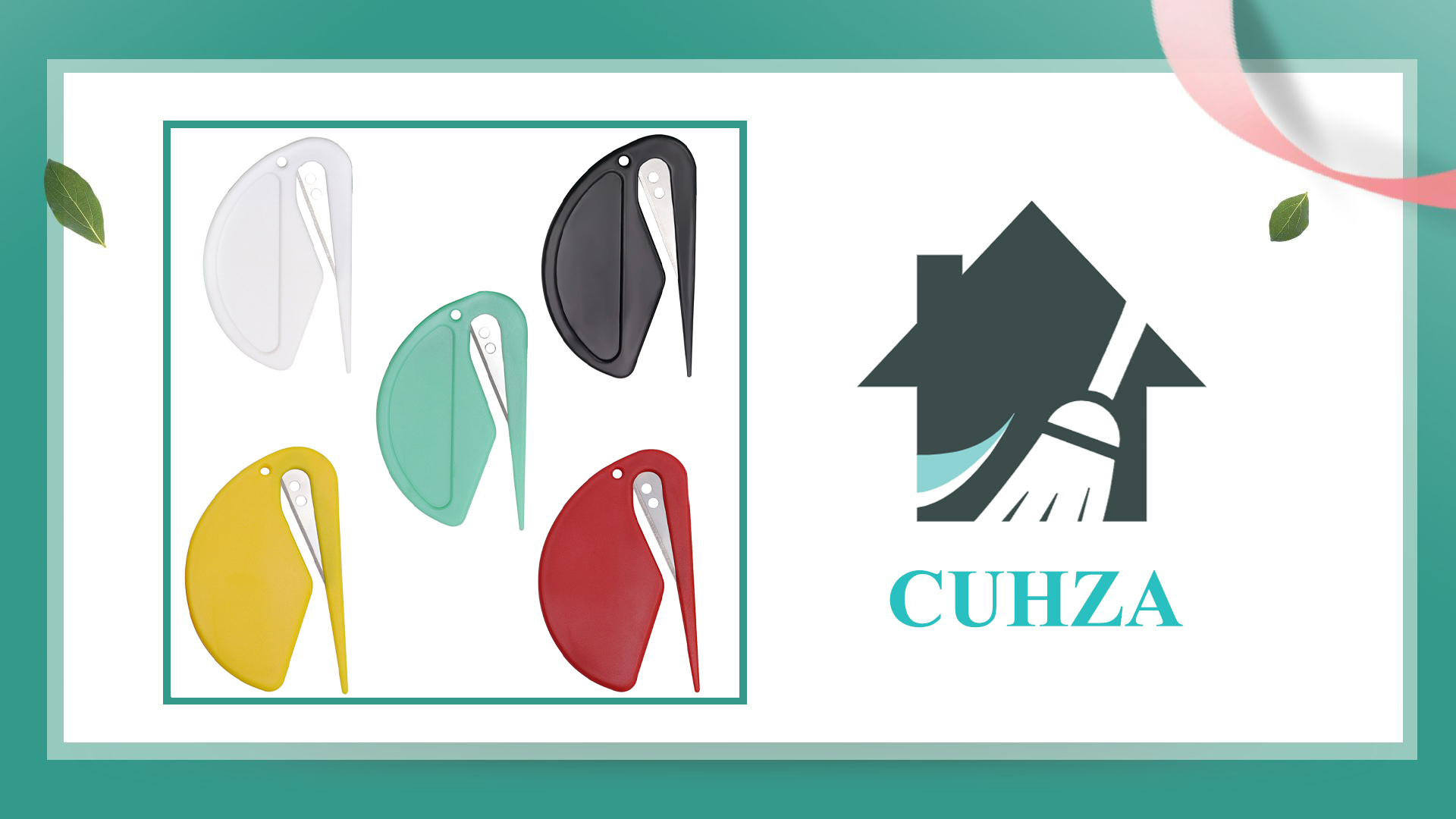 Taglierina Per Buste CUHZA | 5 Pezzi | Lama Acciaio | Per Carta E Pacchi | Colorati E Sicuri