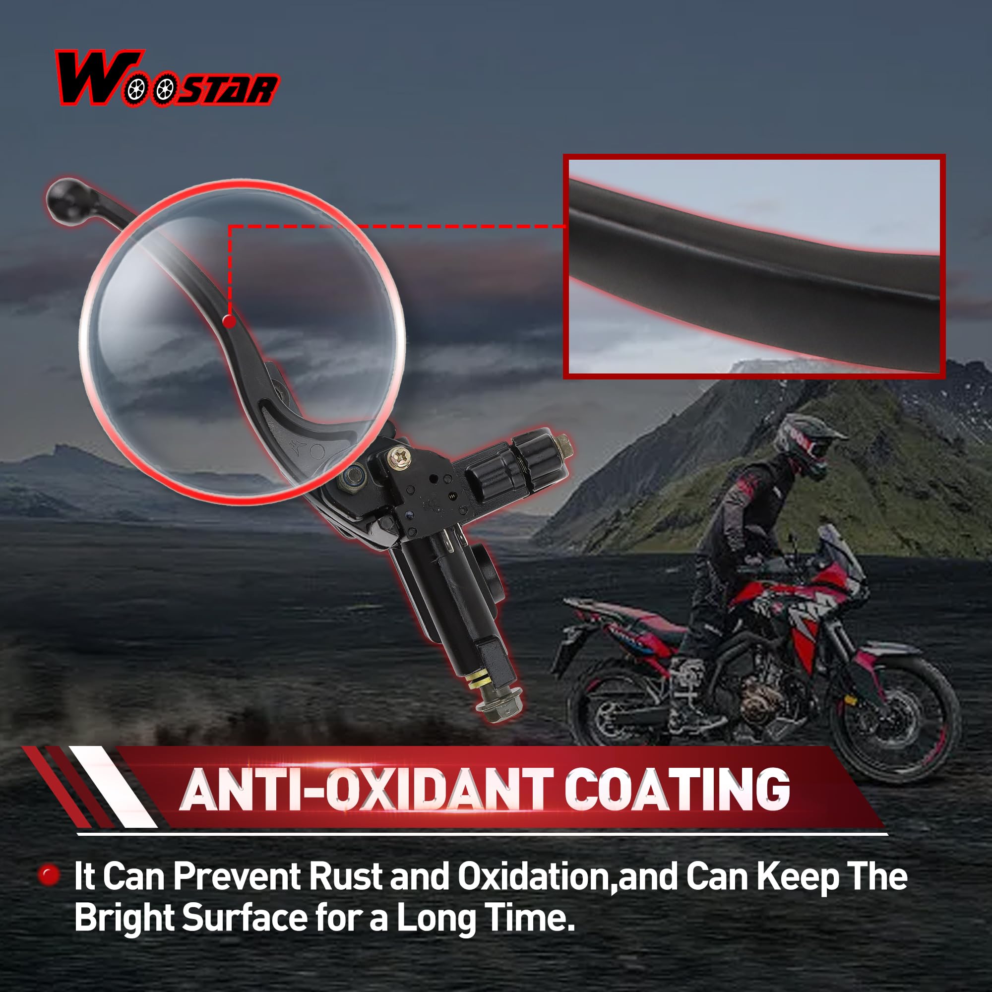 WOOSTAR Izquierda Palanca del Cilindro Maestro de Freno Hidráulico con Calbe Reemplazo para 50cc 70cc 90cc 110cc 125cc 150cc ATV Quad Ciclomotor Scooter Dirt Pit Bike