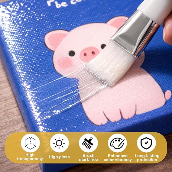 EIGTWEN Gloss Varnish for Acrylic Painting, 100ml Clear Acrylic Varnish Gloss Keeps Paintings from Yellowing, Cracking, Maintains Permanent Color
