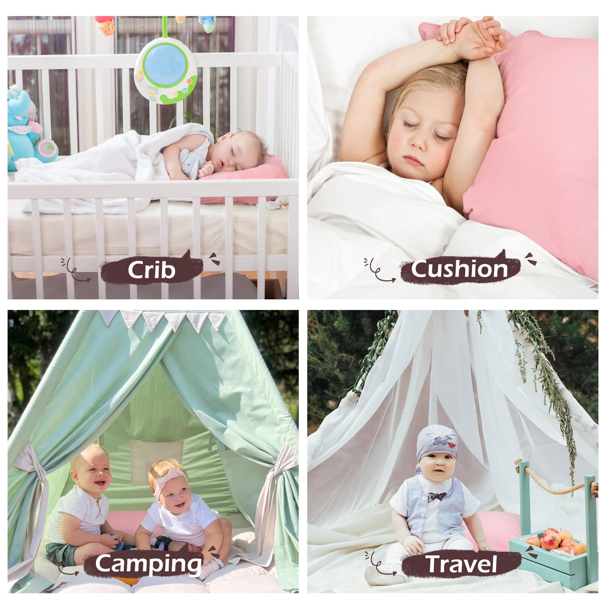 Petit Oreiller Enfant 3 Ans Coussin Bebe avec Taie d'oreiller Rose Coton - 33 x 45 cm Un Oreiller avec taie d'oreiller - Bedding Maternelle Voyage