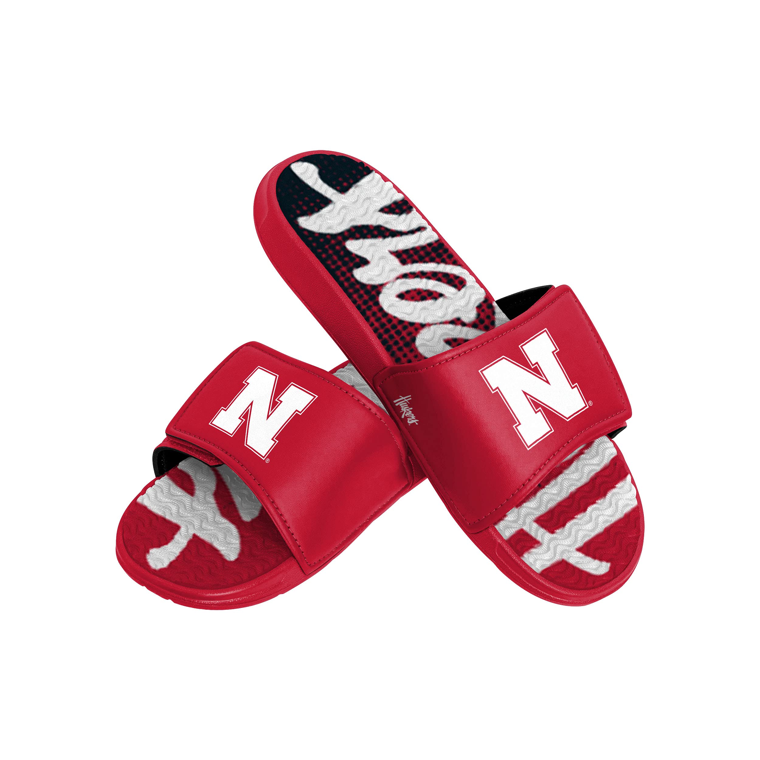 FOCO Nebraska Cornhuskers NCAA Mens Gradient Wordmark Gel Slide - XL