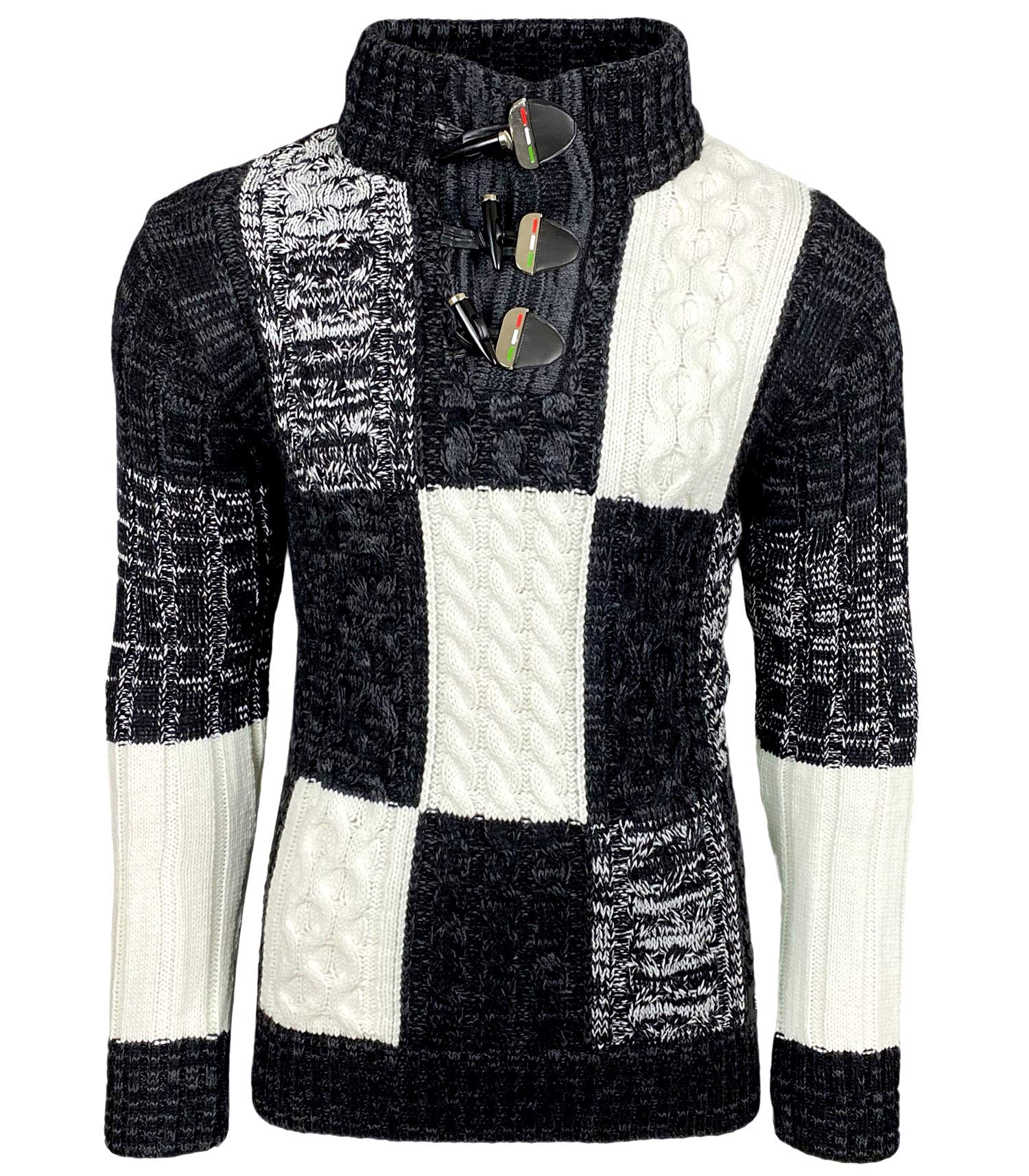 Subliminal - Jersey para hombre, cuello alto, malla grande, invierno BX51112