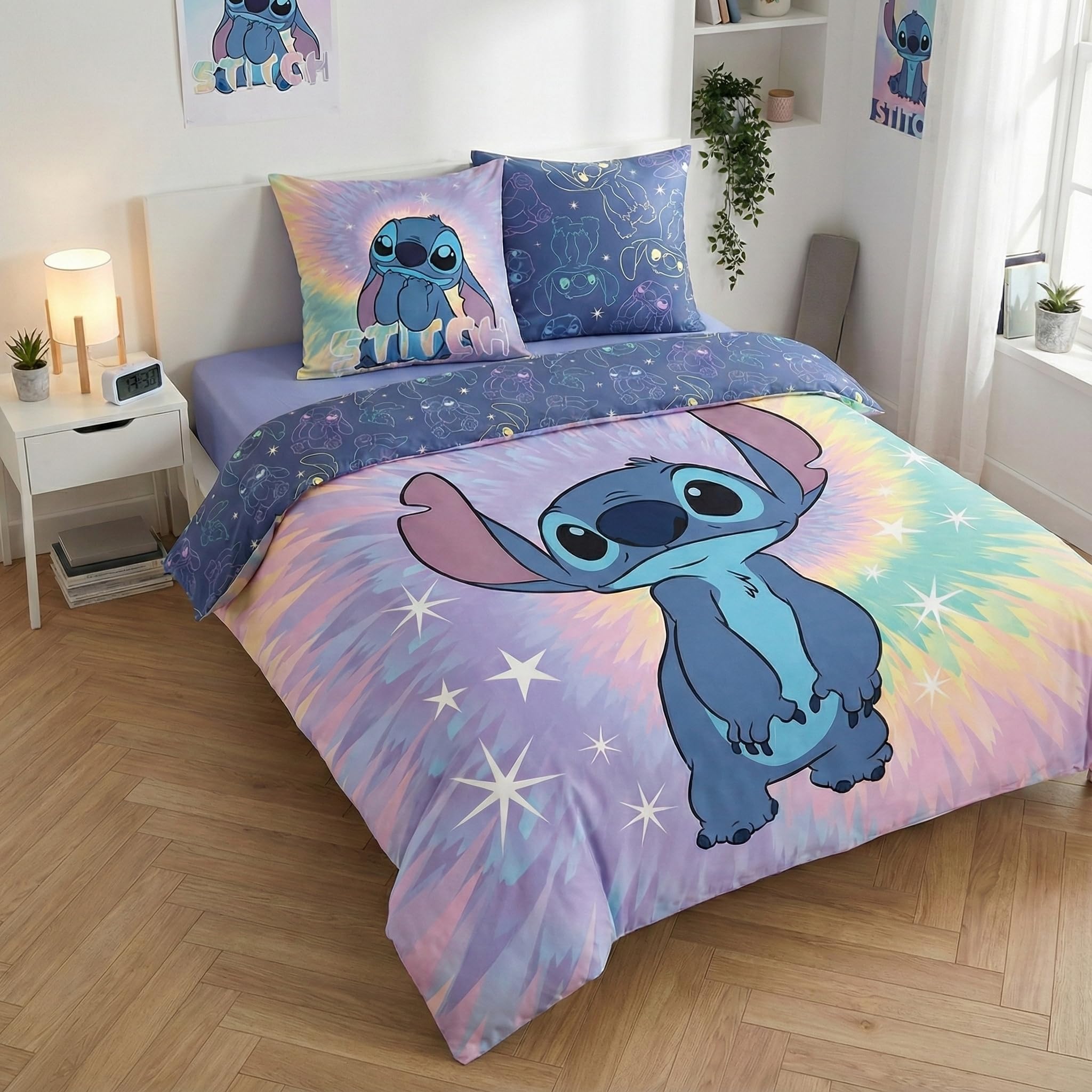 Housse de couette Stitch reversible 240x220 cm finir avec le linge de lit difficile a repasser