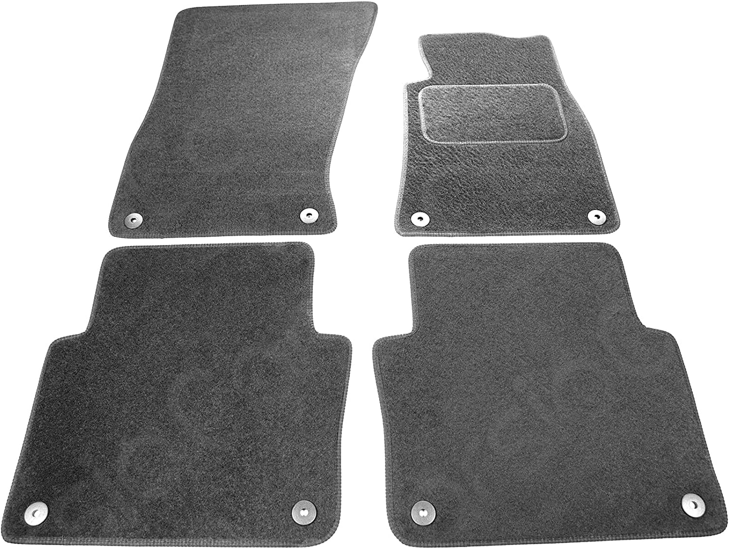 Carsio Carpet Car Mats For Audi A8 Quattro 2003 to 2011 4 Piece Set Tailored Fit Floor Mat Complete Accessory Black Custom Fitted - All Weather, Anti-Slip Backing & Black Trim