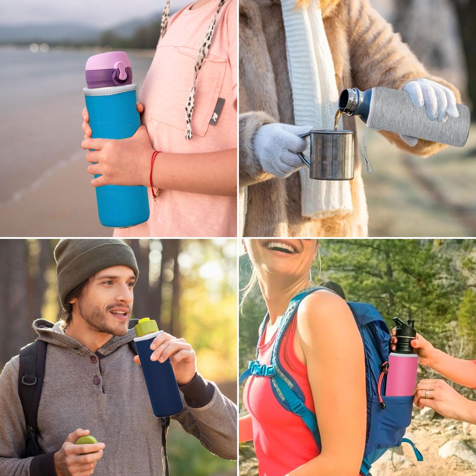 Voragrl Housse Isotherme En Néoprène Pour Bouteille D'eau, 360 Ml – 550 Ml (550 Ml, Noir