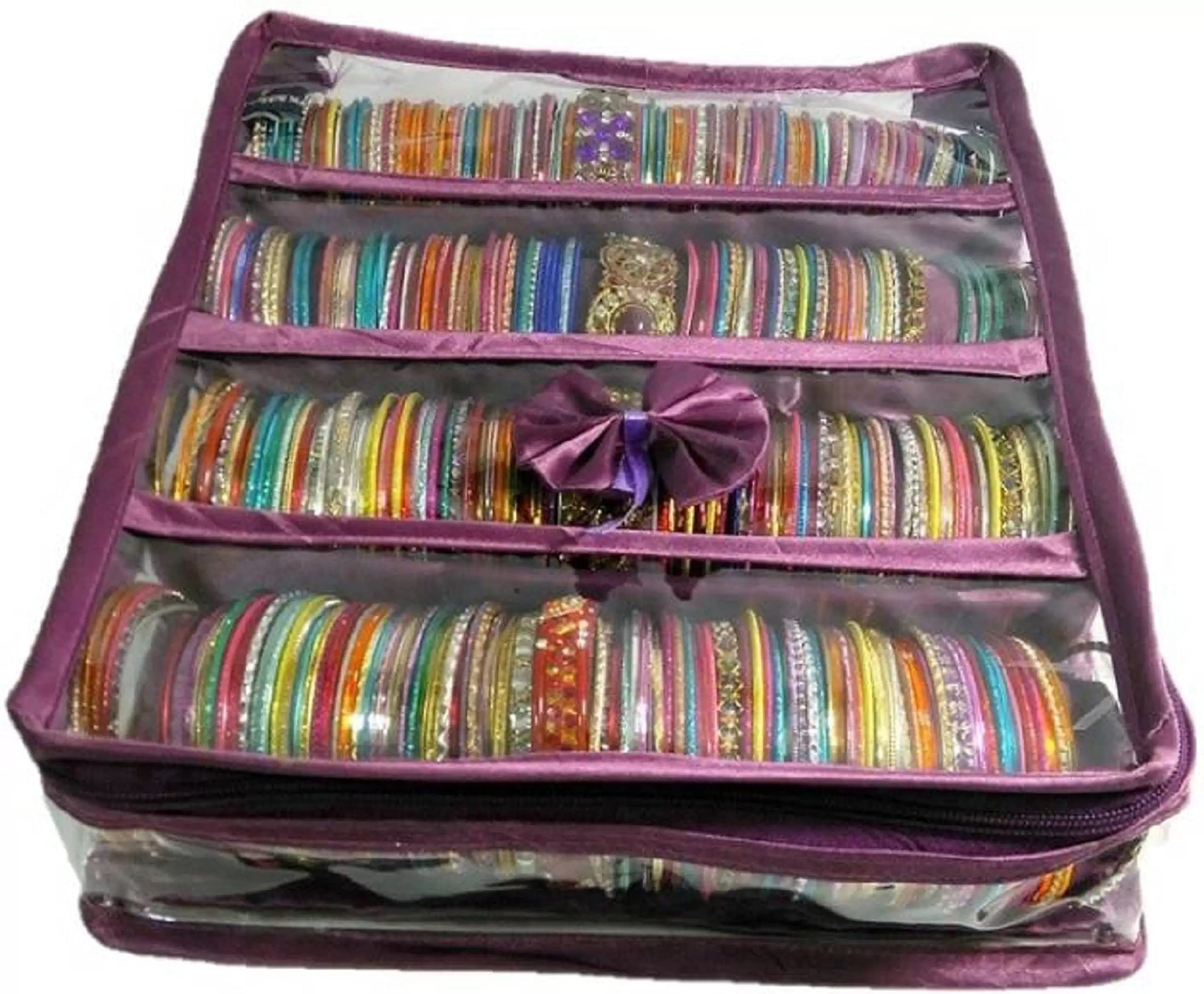 Satin 4 Rods Bangle Bracelet Watch Bag Storage Organizer Vanity Box storage box of bangles, bracelet, wrist watch Vanity Box (B0BR9V6GN7) Amazon Price History, Amazon Price Tracker