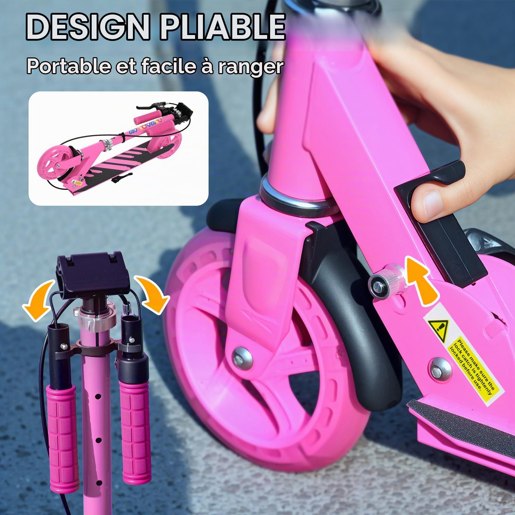 AIYAPLAY Roller Kinder Scooter mit Leuchtenden Rädern, Bremse, klappbarer Kinderroller Höhenverstellbarer Tretroller Kickscooter für Kinder Jugendliche 3-8 Jahre Cityroller BIS zu 50 kg