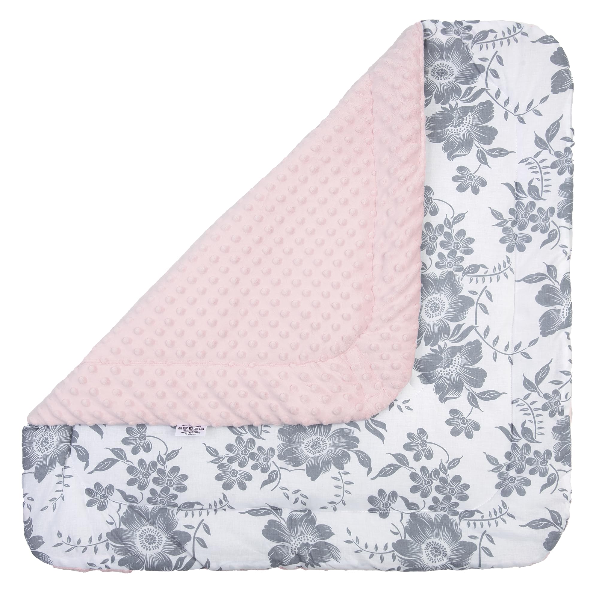 Medi Partners Cuscino cono bambino Minky 100% Cotone 75x75cm Coperta del bambino Doppia faccia Morbido Tutto l'anno Corna per neonati Multifunzionale (Zoo di menta con beige Minky