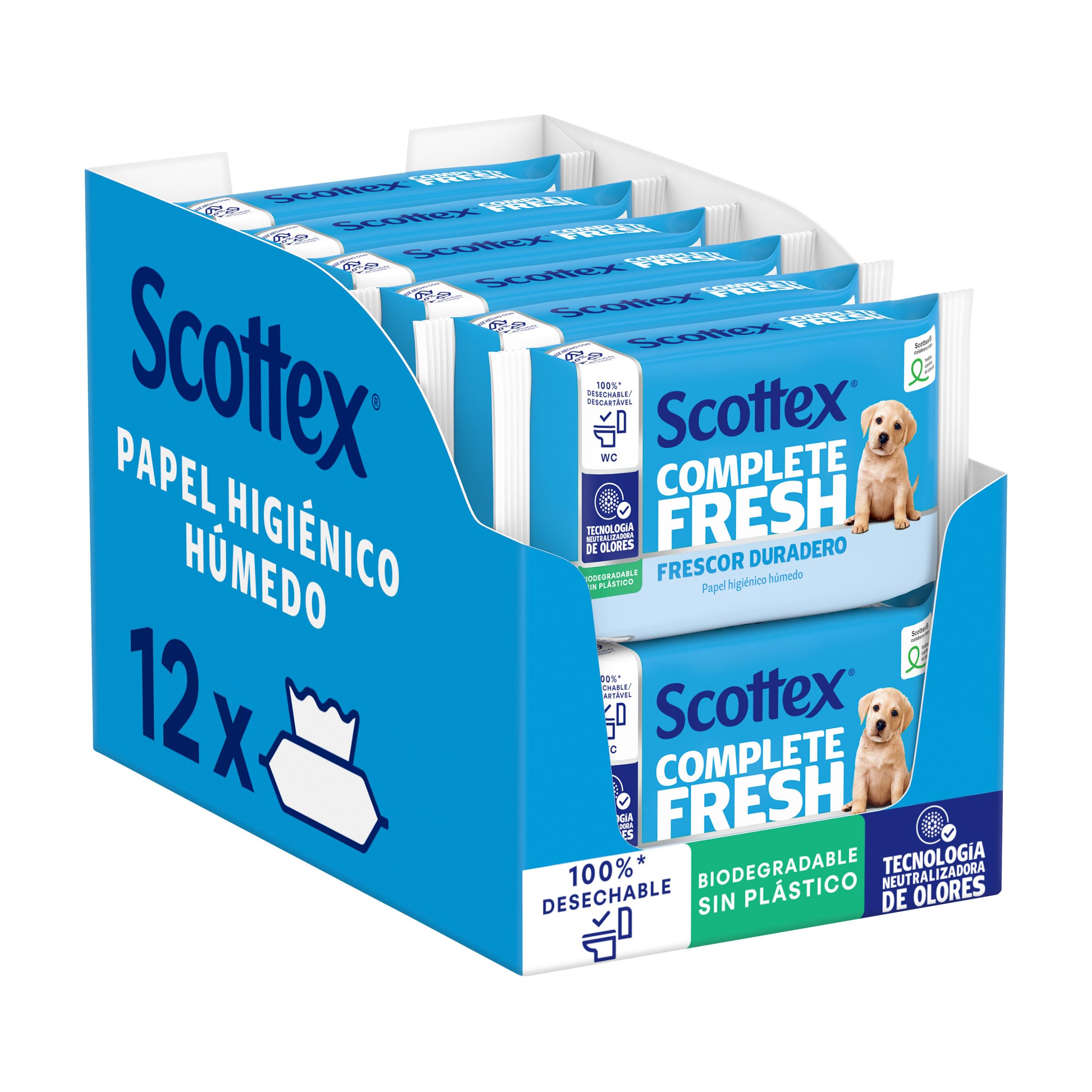 scottex Fresh, carta igienica umido – 12 confezioni da 38 (Totale 456 pezzi)