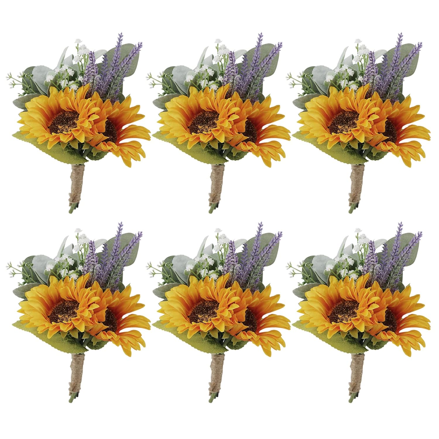 Buy SEMONONIA Artificial Sunflower Bouquet Set of 6 Small Fake
