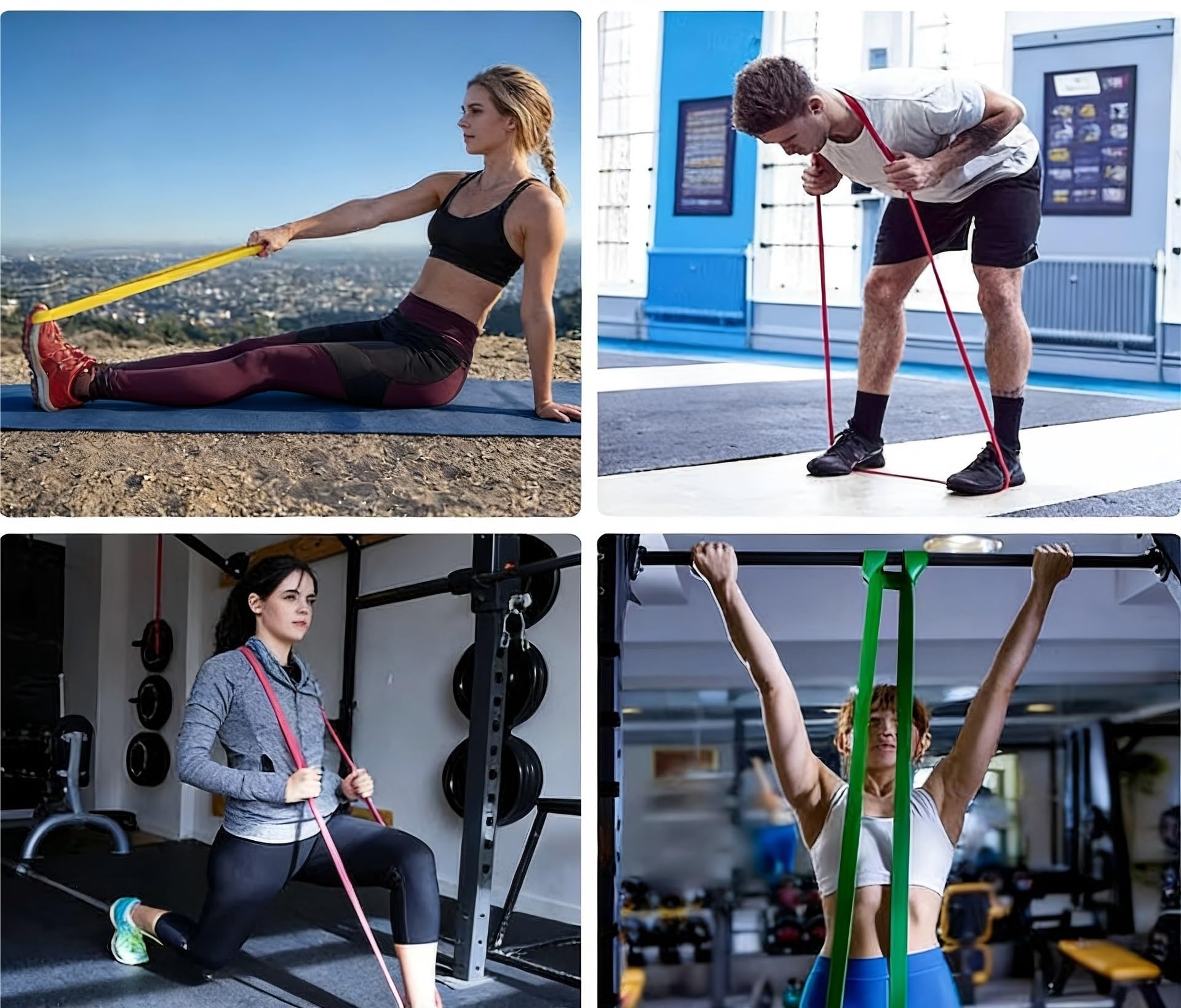 Fitness Widerstandsband aus TPE, Klimmzughilfe Band, Trainingsband für Krafttraining, Muskelaufbau, Dehnen, Physiotherapie und Heimtraining, 2080mm
