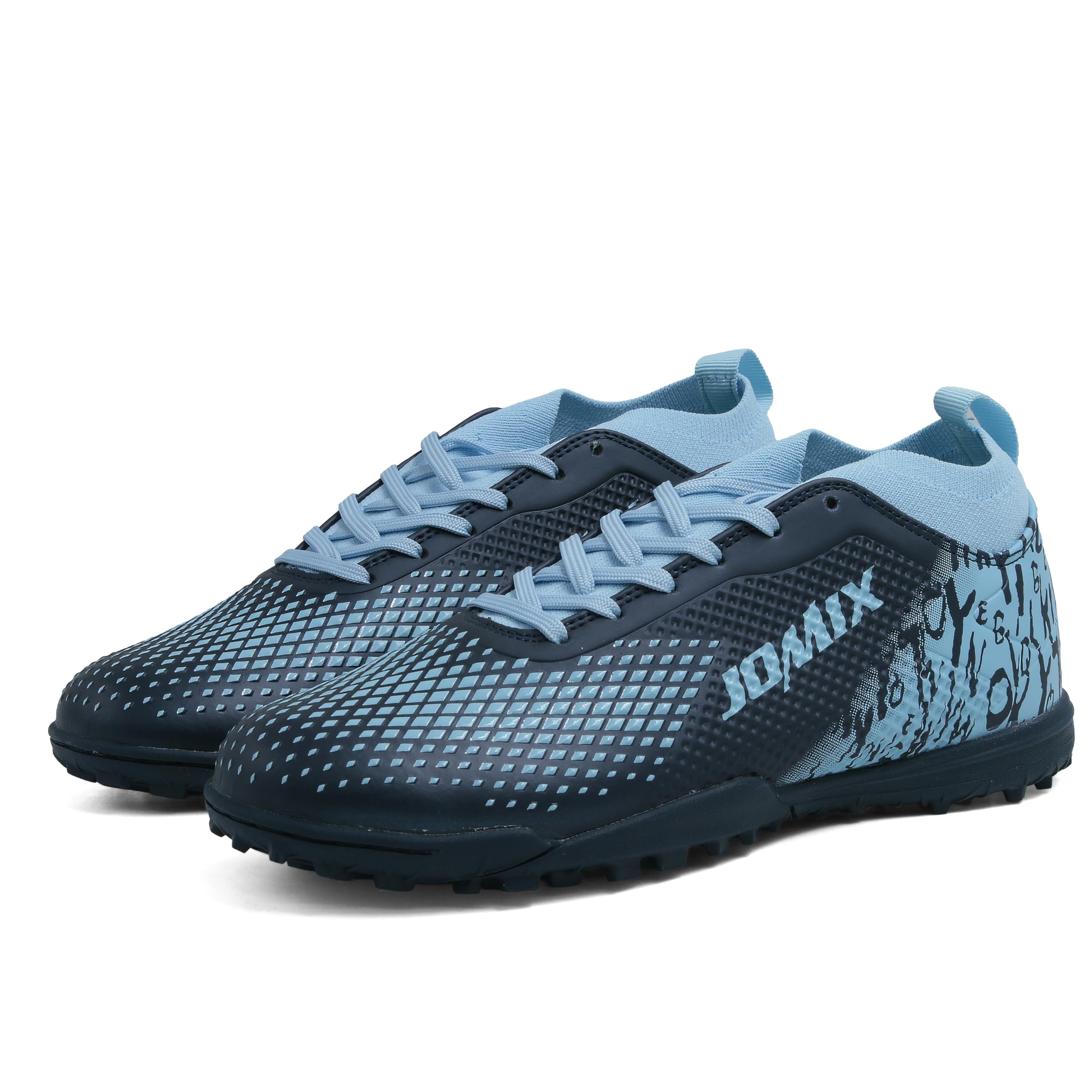 JOMIX Scarpe da Calcetto Calcio Unisex Bambini Ragazzi Adolescenti – Multitacchetti TF per Campi Sintetici ed Erba Artificiale – Leggere Resistenti Antiscivolo KOS250435 Blu, 31