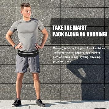 HAISSKY Running Belt, Lightweight Fitness Waist Pack, up to 6.9
