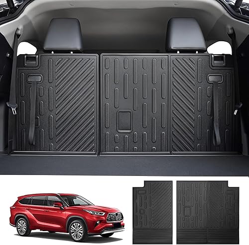 Alfombrilla de carga apta para Toyota Highlander 2020-2024, forro de carga TPE para todo tipo de clima, accesorios para Highlander de 7 asientos (no