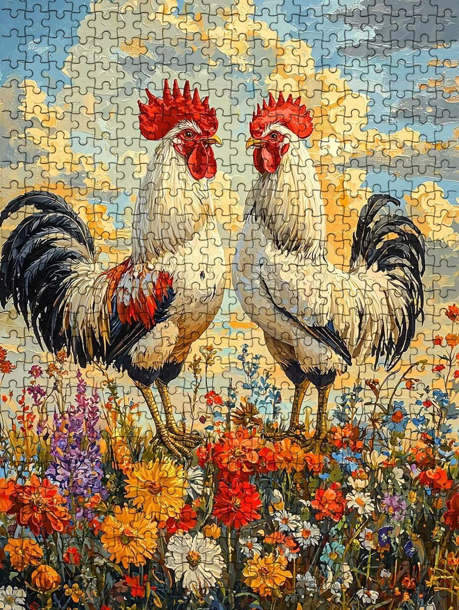 Puzzle 3000 elementów, puzzle dla dorosłych kwiaty artystyczne kurczak puzzle, gra puzzli, drewniane układanki, niemożliwe klasyczne układanki, do gry edukacyjnej wyzwanie zabawki, układanki rodzinne