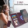 Funda tipo cartera Harryshell 2 en 1 para Samsung Galaxy A57, magnética compatible con Magsafe, bloqueo RFID, soporte para tarjetas desmontable, funda con cremallera, soporte y correa para muñeca, para mujer, Bandolera, Burdeos 5