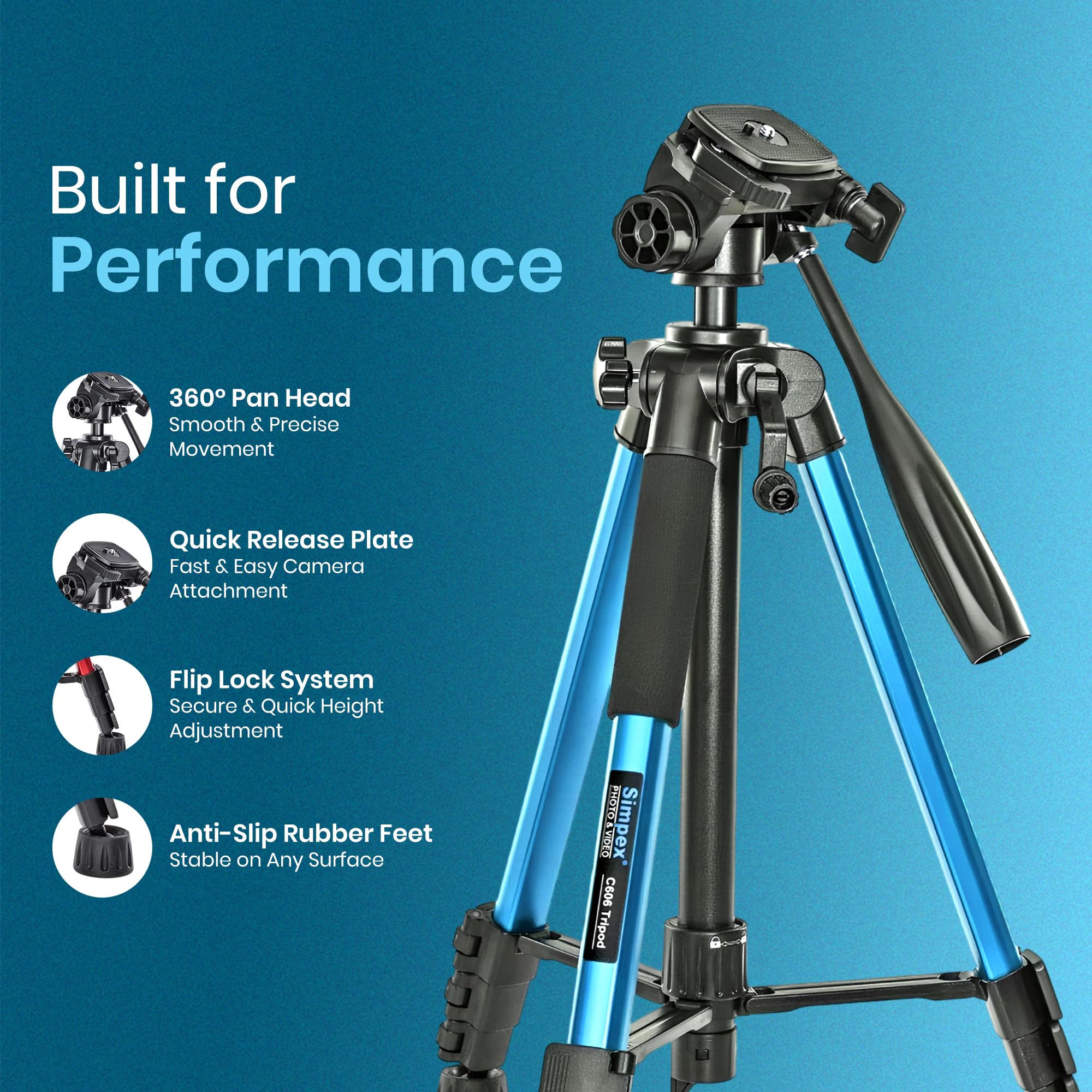 Buy Simpex C-606 Professional Camera Tripod Stand with Carry Bag