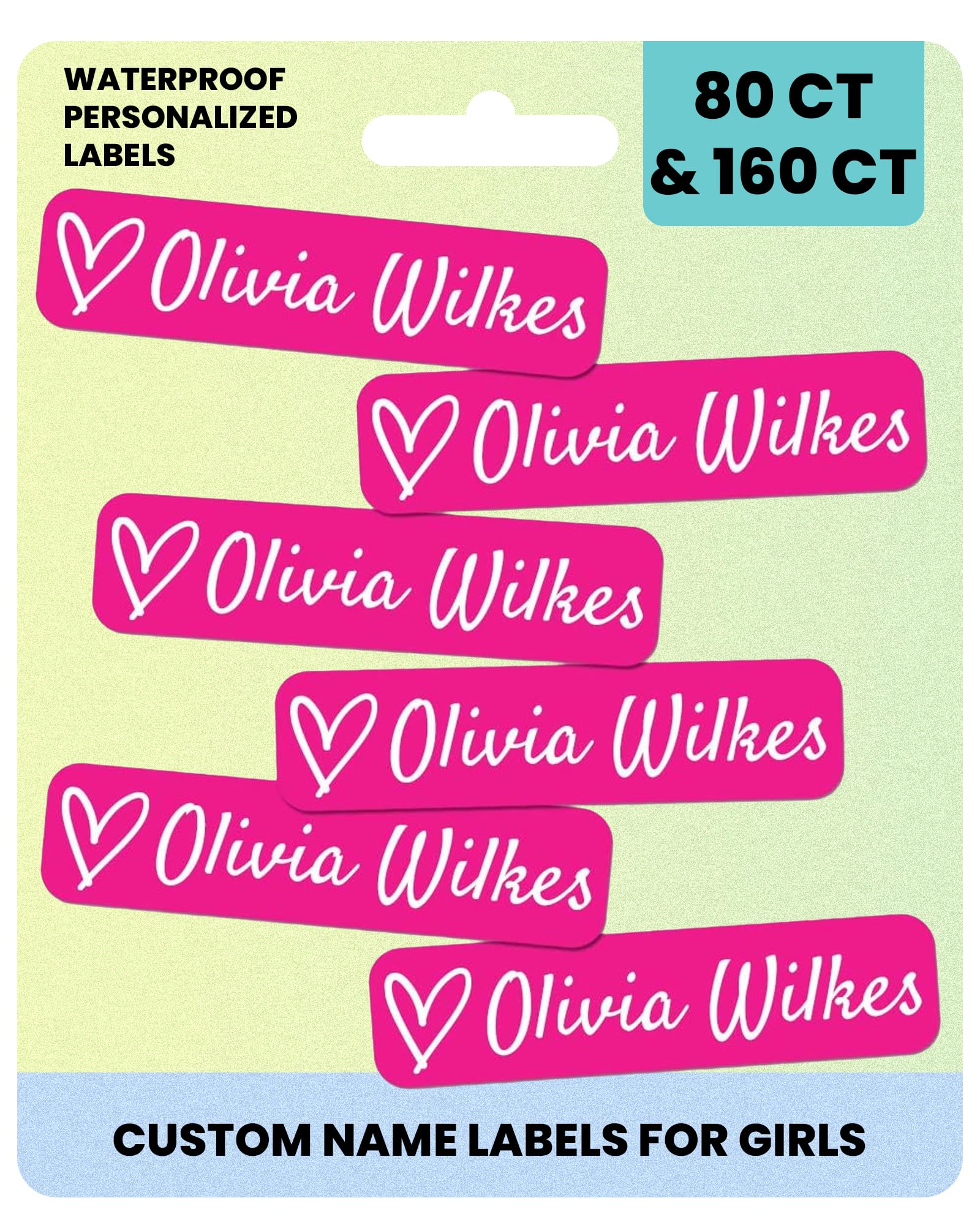 Label Daddy – Custom Name Labels for Girls – Waterproof Personalized Name for Daycare, School & Camp | No Iron Needed | Durable Labels for Bottles,