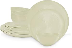 Zak Designs Melamine Outdoor or Indoor Dinnerware Set - American Conventional Sand