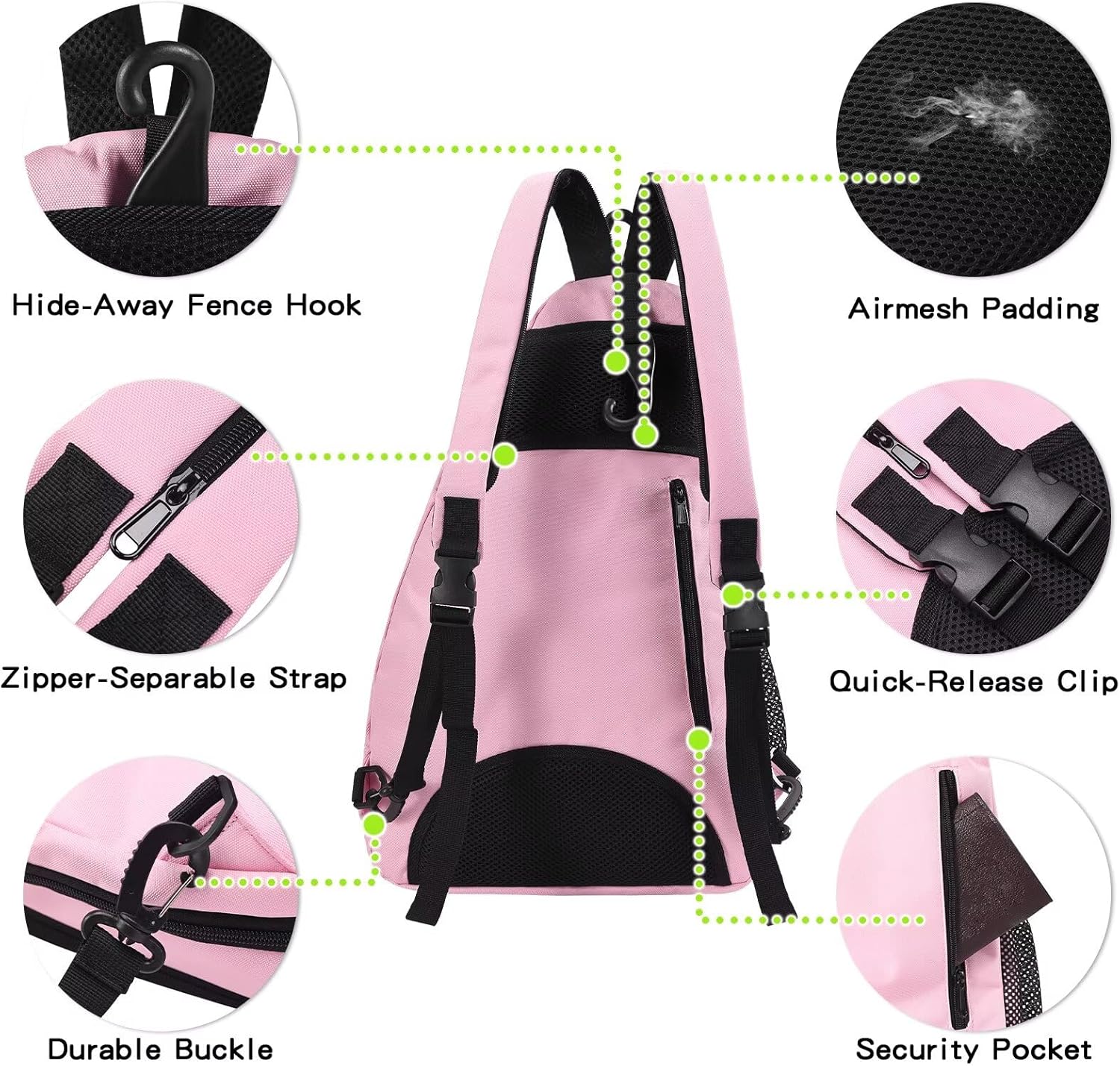 Pickleball Bag for Women Men Pickle Ball Backpack,Adjustable Sling Bag/Backpack for Tennis & Pickleball