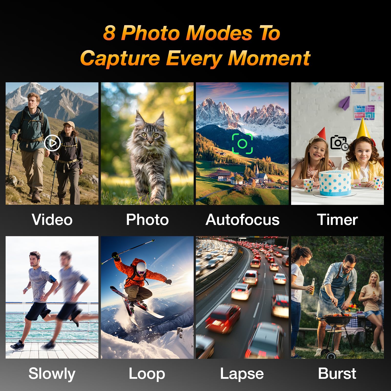 Fotocamera digitale a doppio schermo 5K per Vlogging, fotocamera WiFi da 80 MP con display frontale, zoom 18x, luce di riempimento, include scheda da 64 GB e 2 batterie