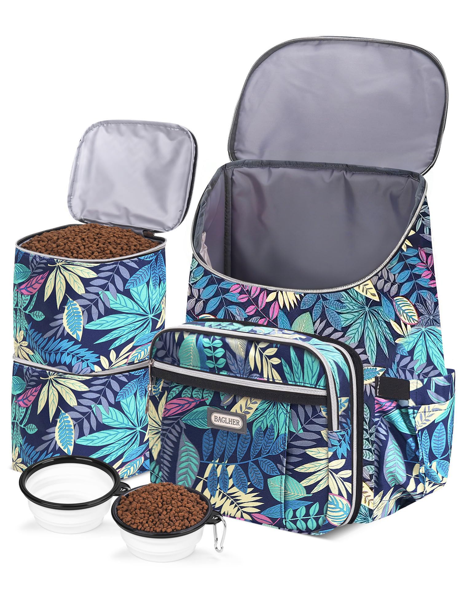 BAGLHER Travel Dog Backpack - Detachable Travel Pet Supplies Gear Backpack Dog Bag for Traveling with 2 Silicone