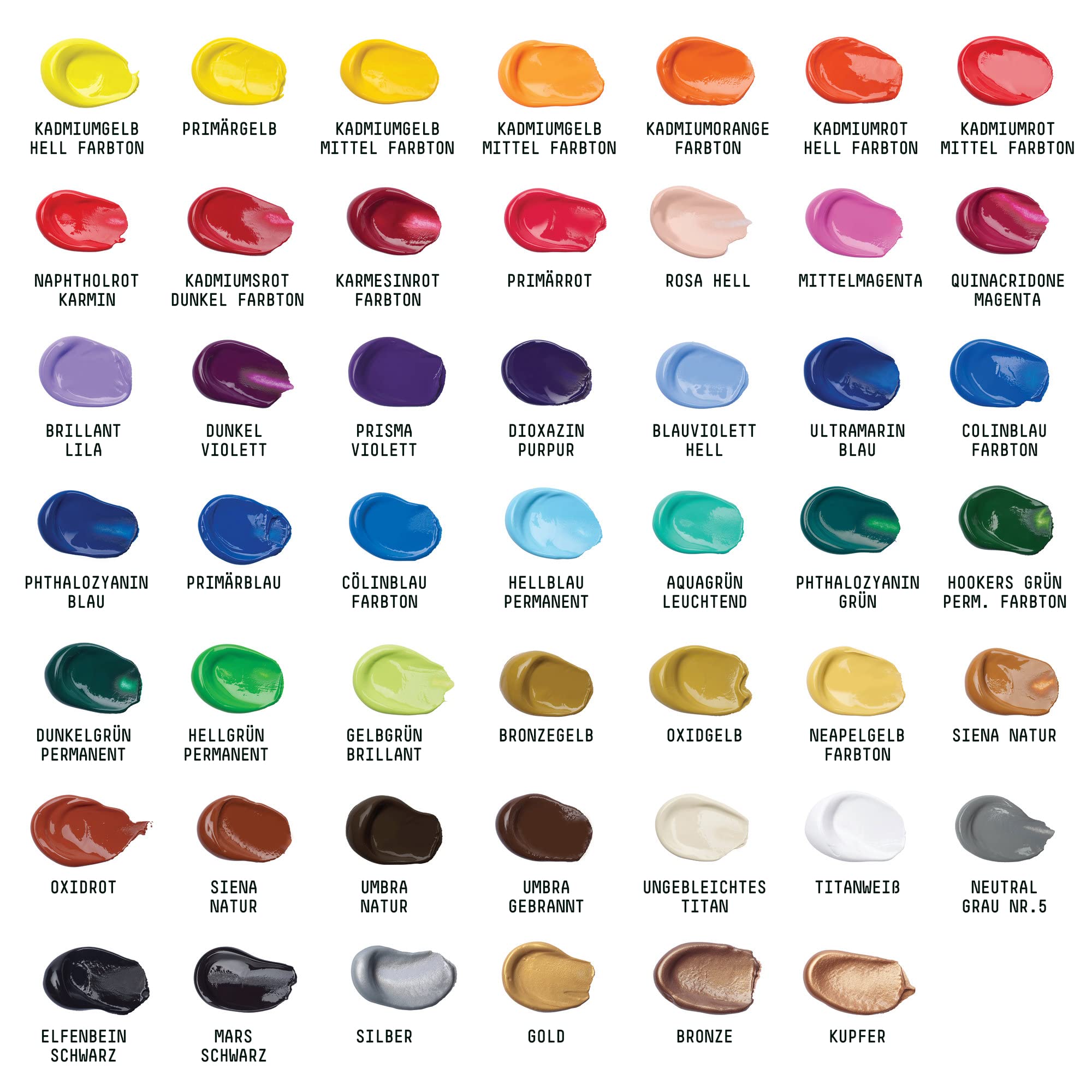 Liquitex 3699395 Basics Acrylfarben Set – 48 x 22ml Tuben, lichtechte Acrylfarben, mittlere Viskosität, brillante Farben, ideal für Leinwand, Mixed Media & Acrylmalerei
