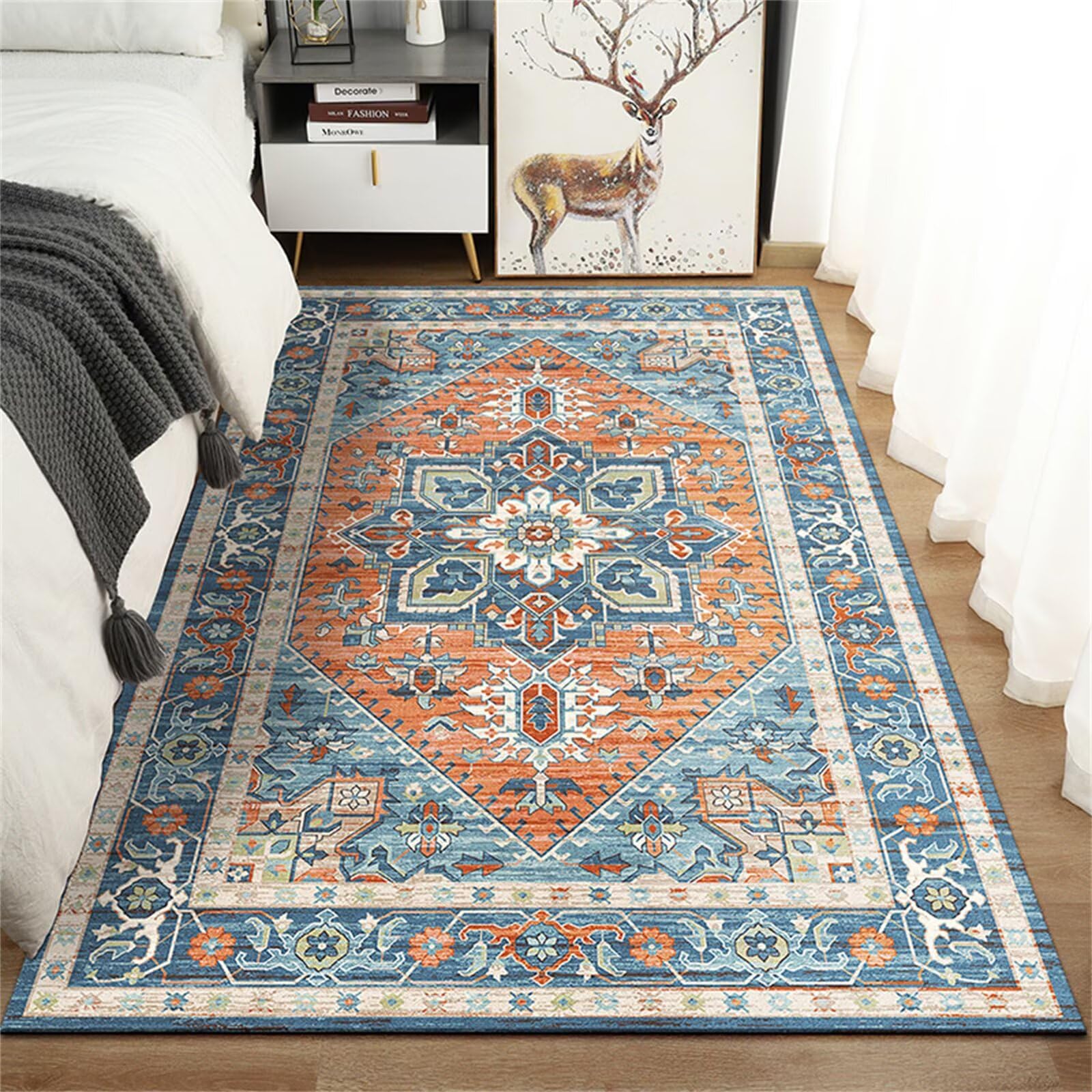 Tapis de chambre bleu et orange pour réveiller la déco de votre intérieur