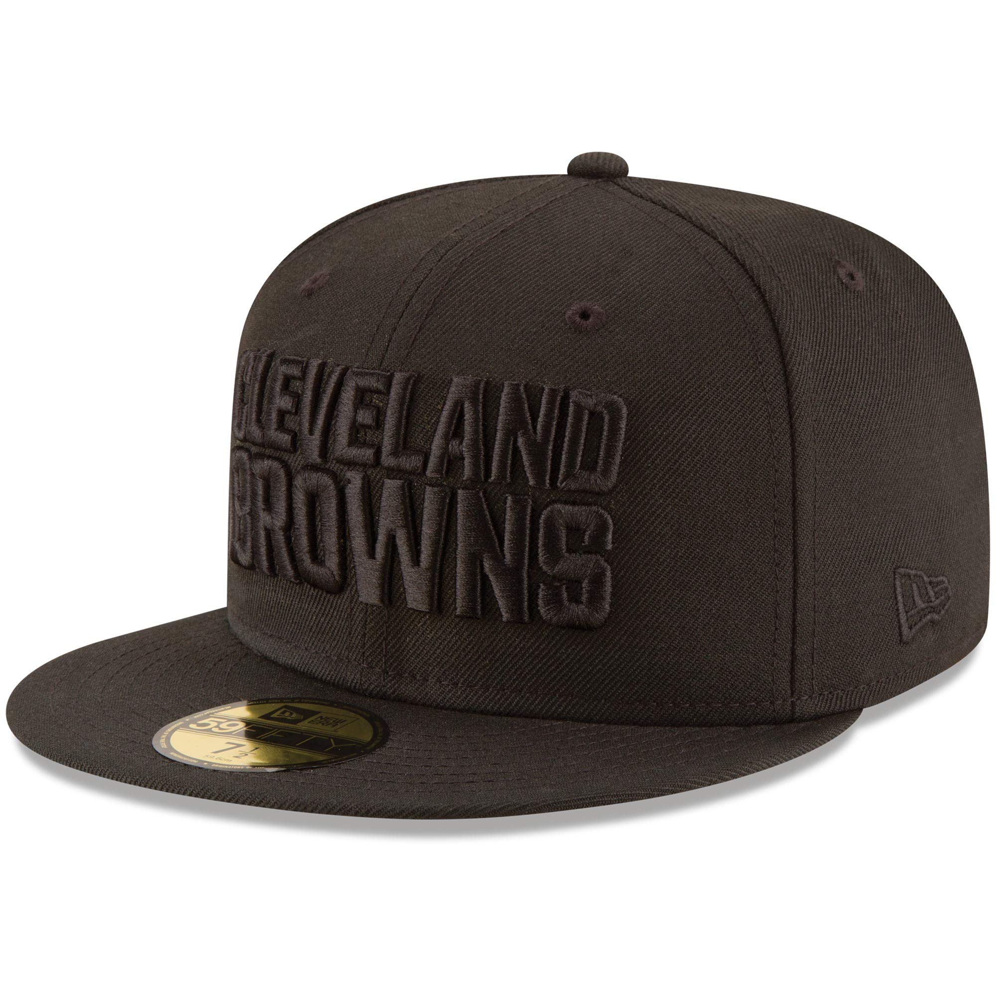 New Era Men's Cleveland Browns Black on Black 59FIFTY Fitted Hat