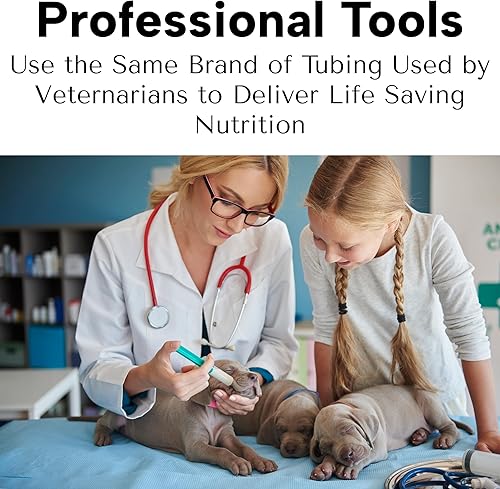 Miniatura 3 de LBH Market Kit de alimentación de tubo para cachorros y gatitos incluye tubo de alimentación para cachorros Kendall, 5 jeringas francesas y 0.4 fl