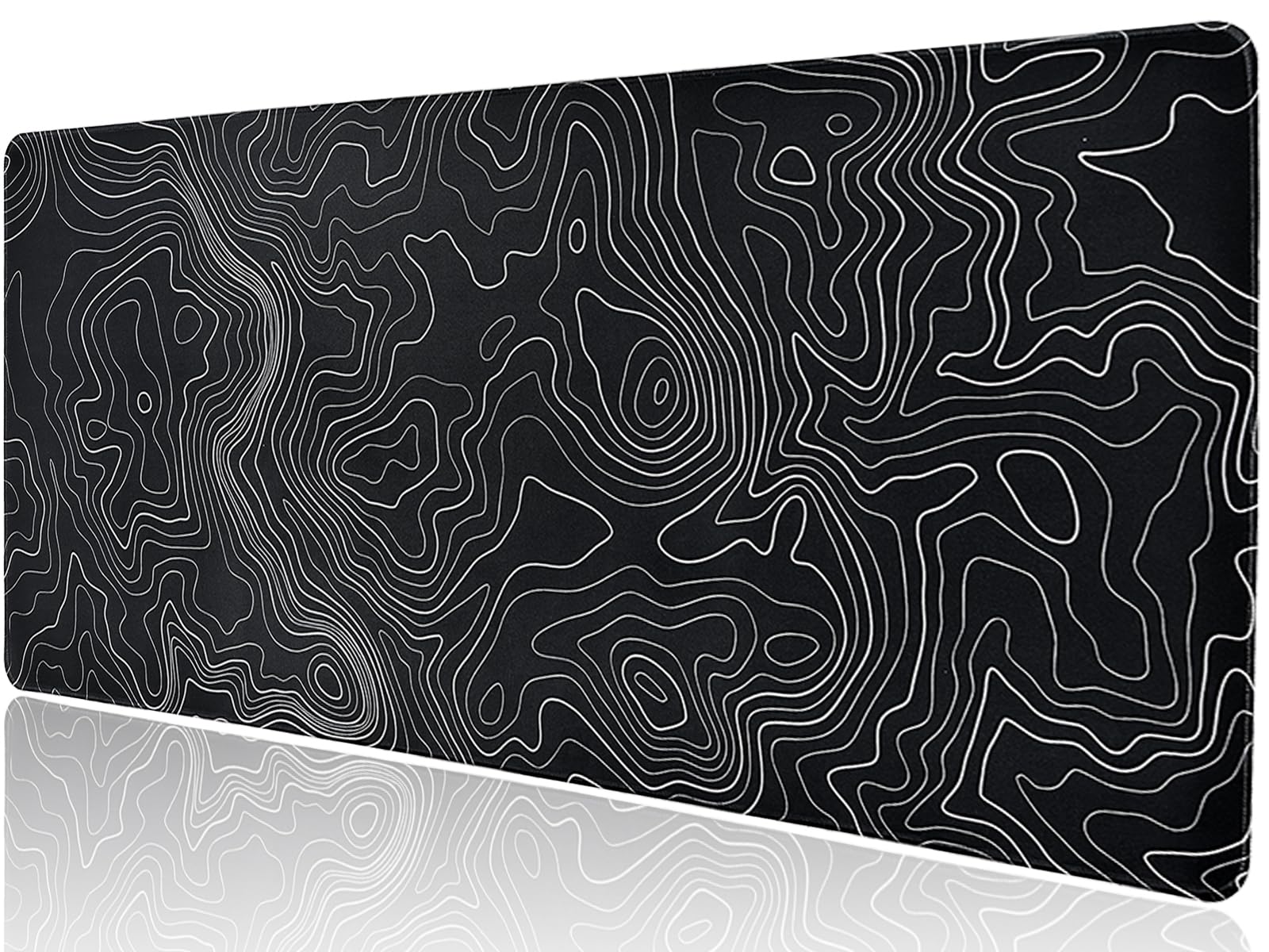 Alfombrilla de ratón con líneas de contorno, color negro, 40 x 90 cm