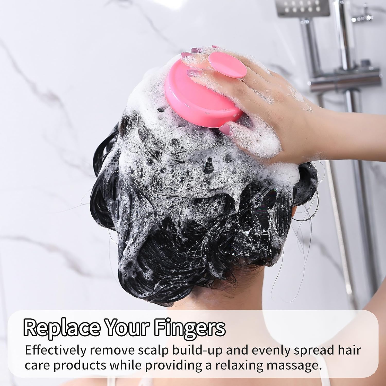 LEAWALL Silicone Shampoo Hair Brush For Exfoliating And Manual Head Handheld Massager,Dandruff Removal, Shower Scrubber For Hair Growth, Soft Silicone Brush,Wet & Dry Scalp Massage Brush(Multicolor) 3