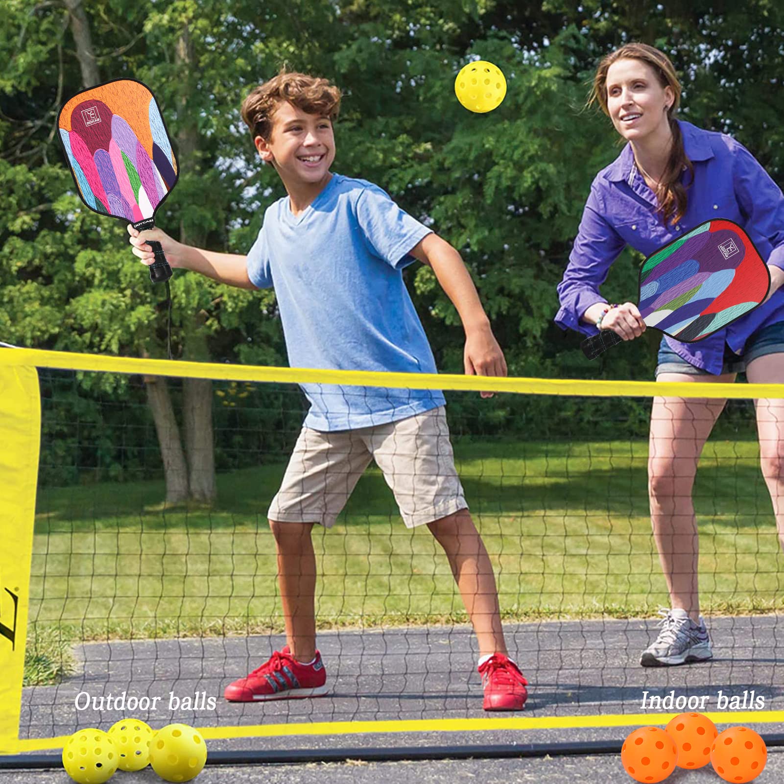 Pickleball Paddle Set – USAPA Approved Fiberglass Pickleball Paddles For Beginners Adults Lightweight Paddle Set With Honeycomb Core 4 Balls Carry Bag